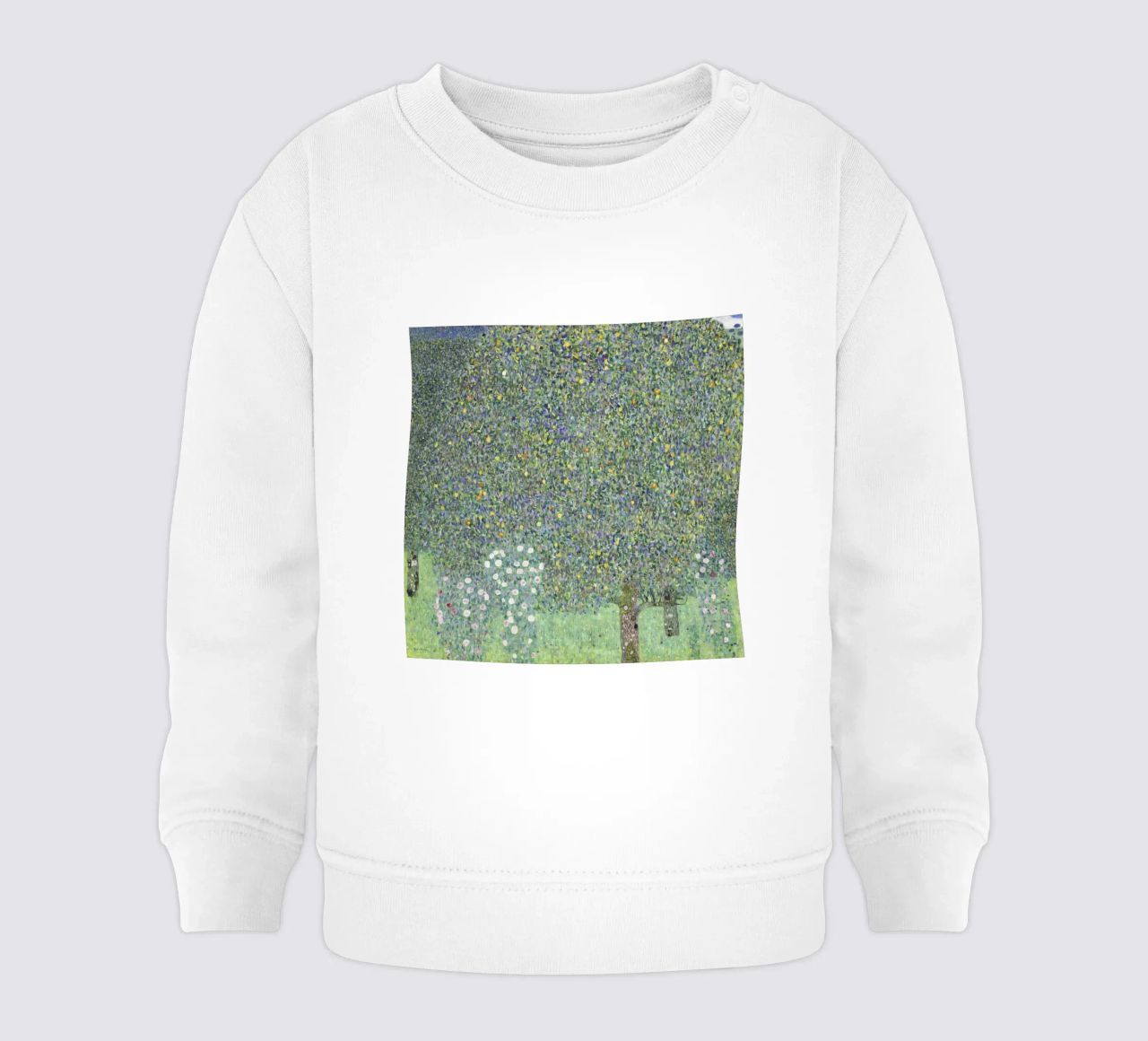 Gustav Klimt - Rosensträucher unter Bäumen (1905) Baby Sweatshirt von Analic