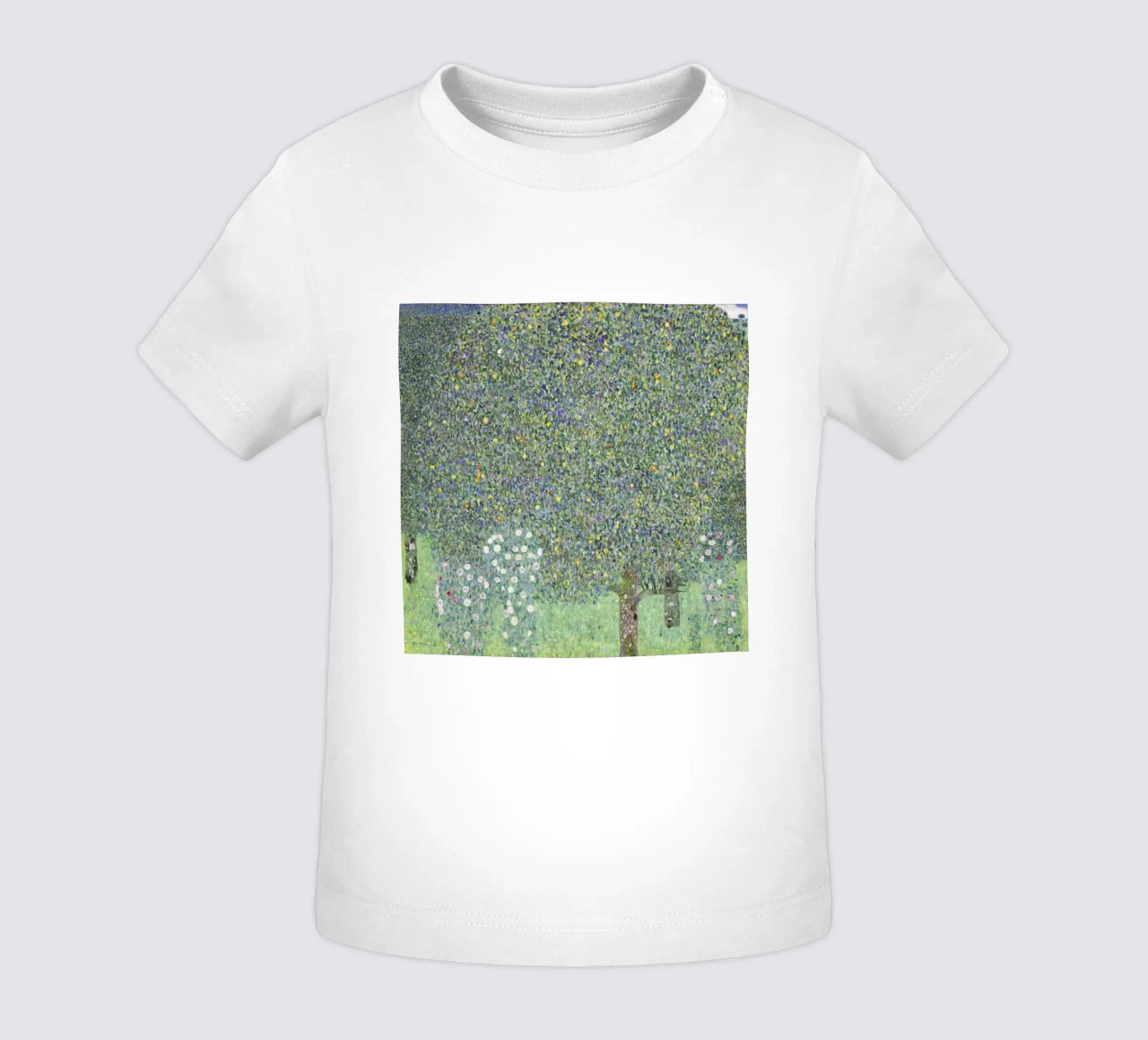 Gustav Klimt - Rosensträucher unter Bäumen (1905) Baby T-Shirt von Analic