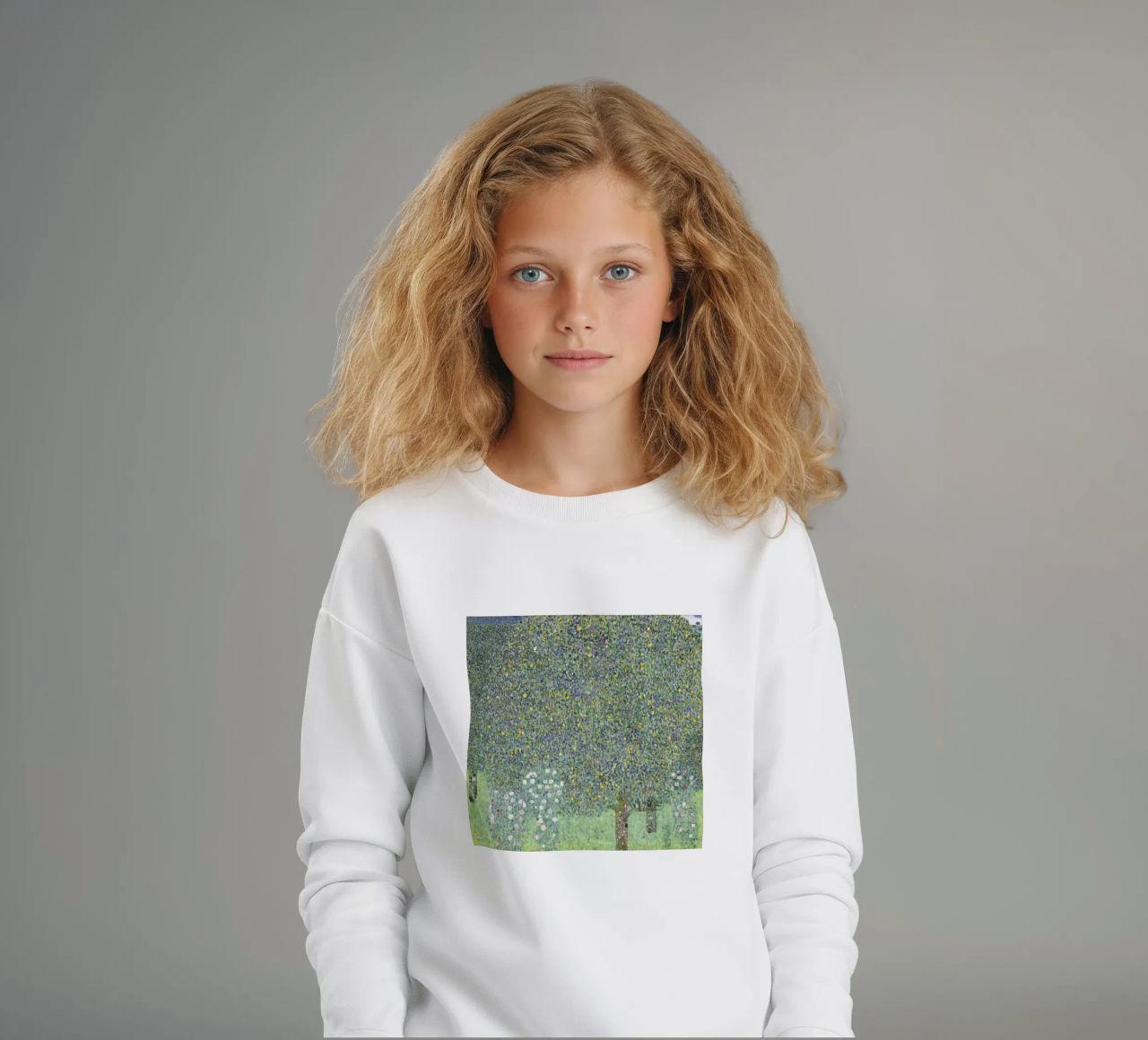 Gustav Klimt - Rosensträucher unter Bäumen (1905) Kinder Sweatshirt von Analic