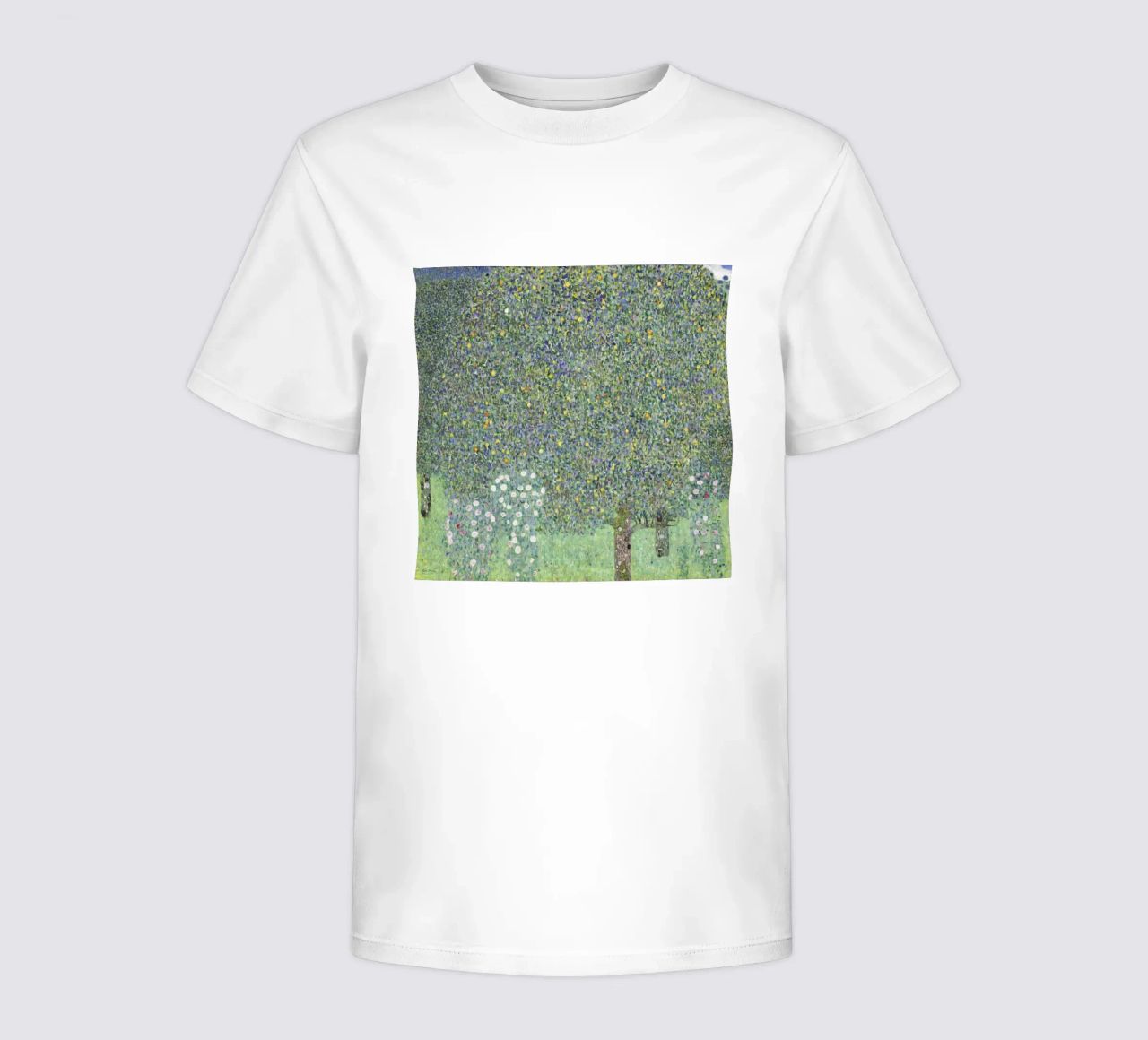 Gustav Klimt - Rosensträucher unter Bäumen (1905) Kinder T-Shirt von Analic