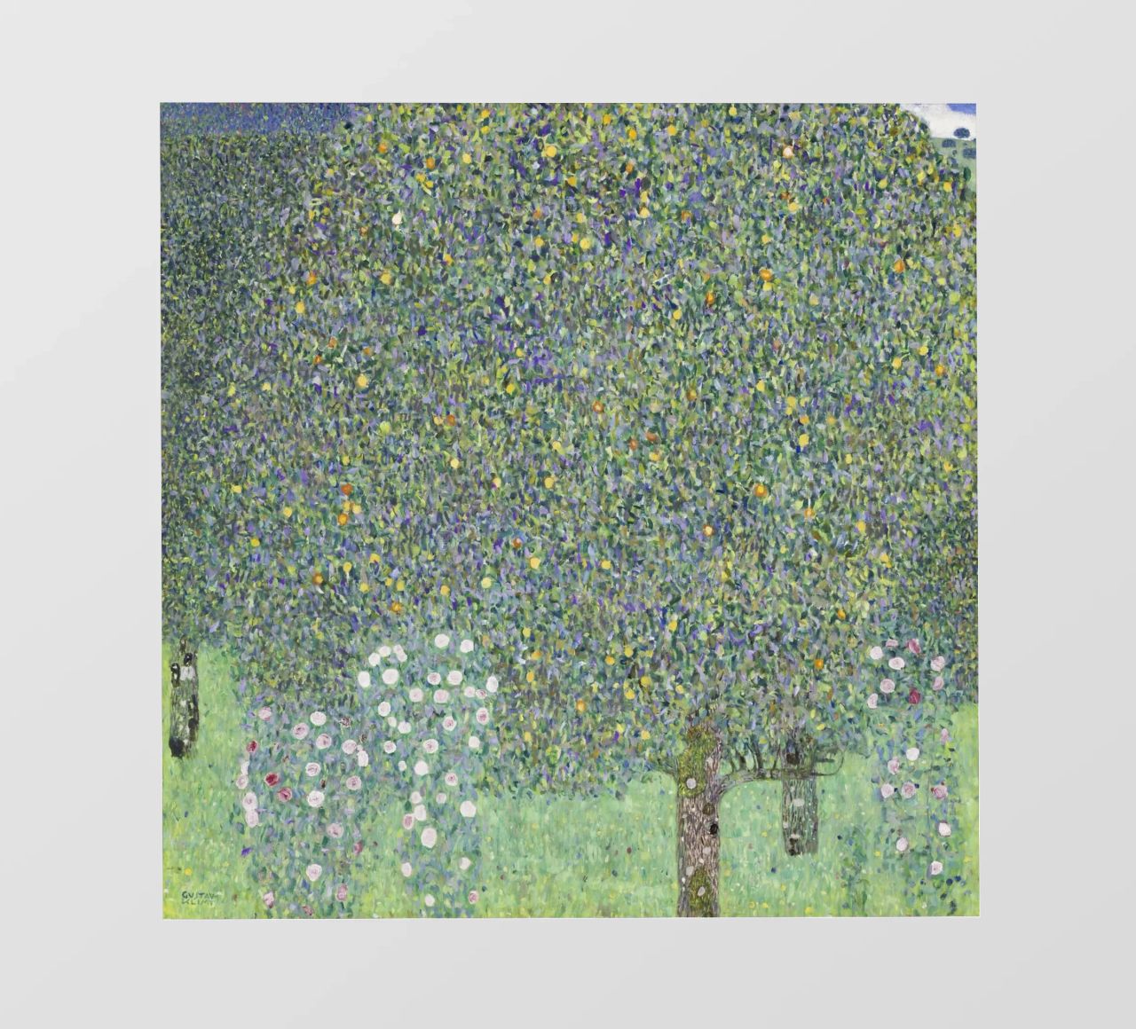 Gustav Klimt - Rosensträucher unter Bäumen (1905) Fototapete von Analic