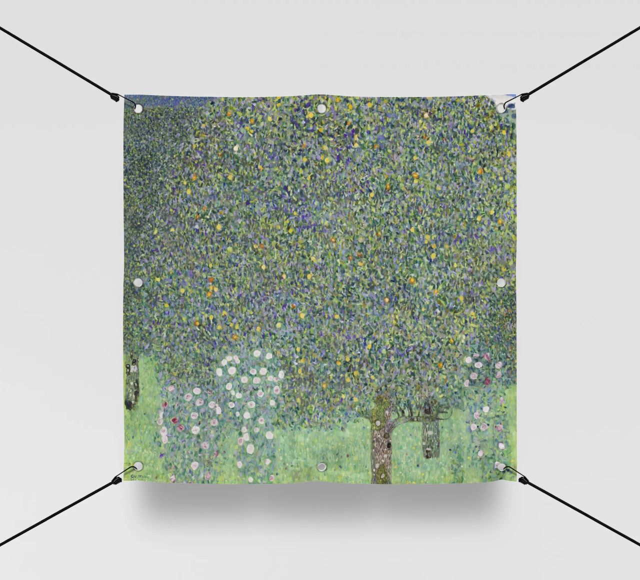 Gustav Klimt - Rosensträucher unter Bäumen (1905) PVC Plane von Analic