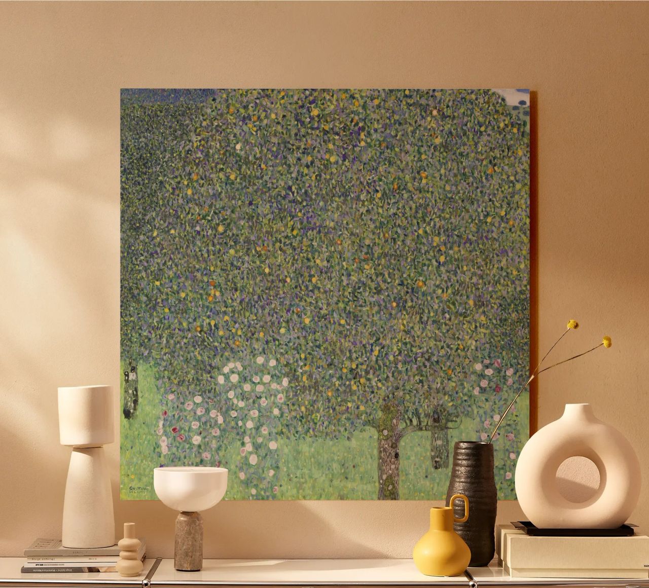 Gustav Klimt - Rosensträucher unter Bäumen (1905) Alu-Dibond von Analic