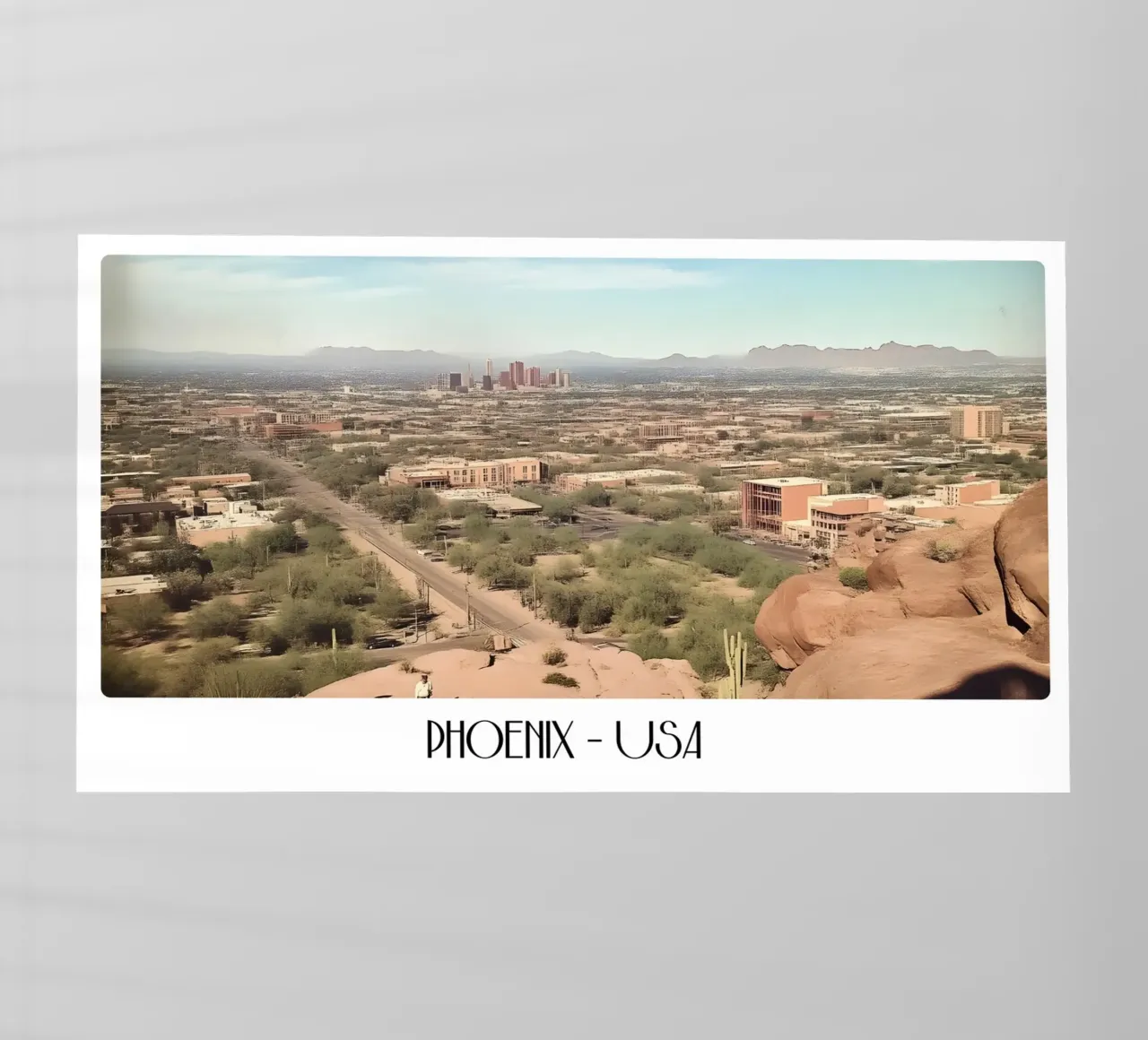Phoenix Arizona Camelback View - Arte del deserto sud-occidentale pellicola backlit da ClubArt