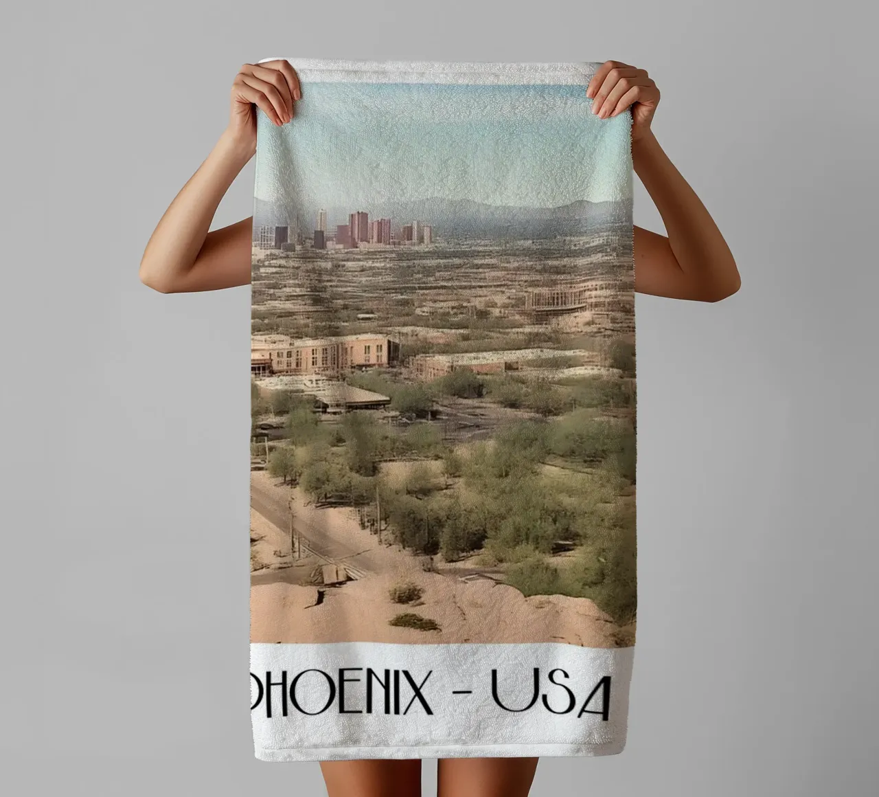 Phoenix Arizona Camelback View - Arte del deserto sud-occidentale asciugamano da bagno da ClubArt
