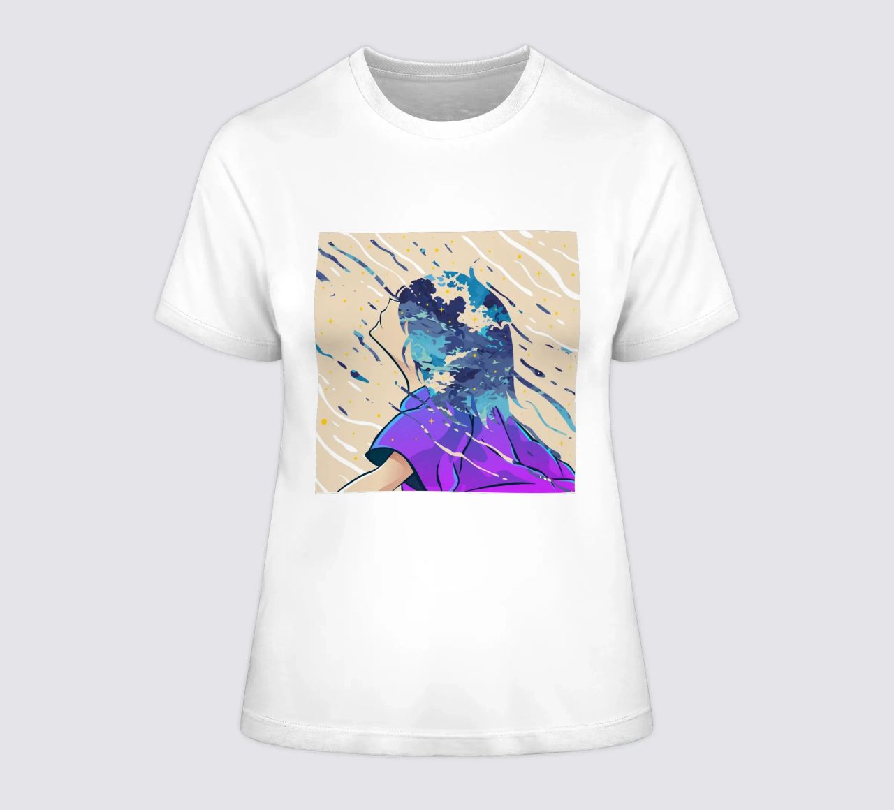 space sky women's fitted t-shirt by hinity