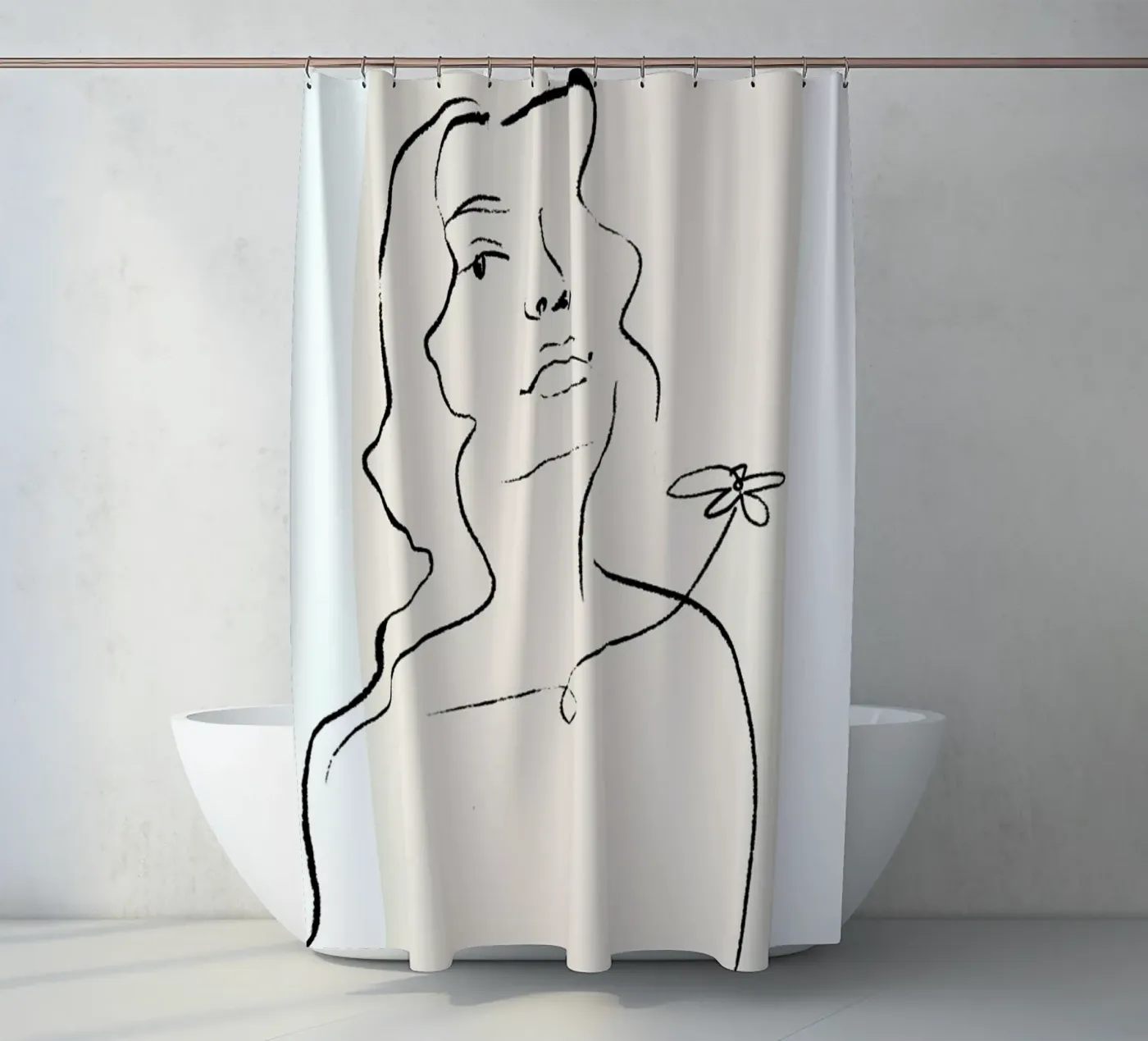 Flora Duschvorhang von Graphite