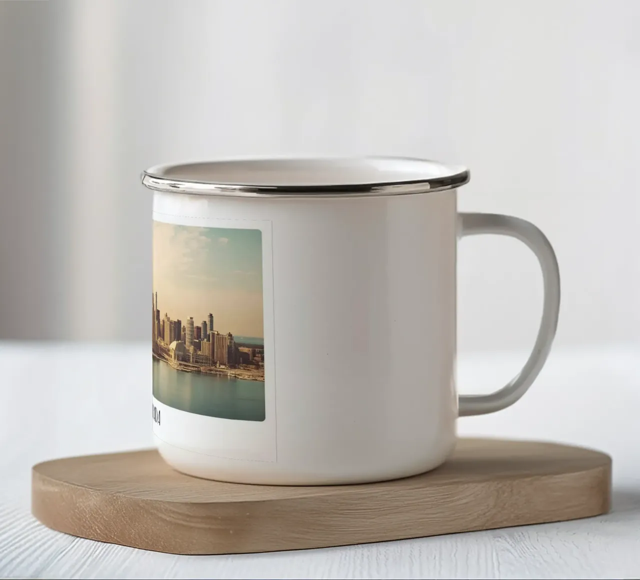 Toronto CN Tower Skyline - Canada Urban Retro Art tazza in smalto da ClubArt