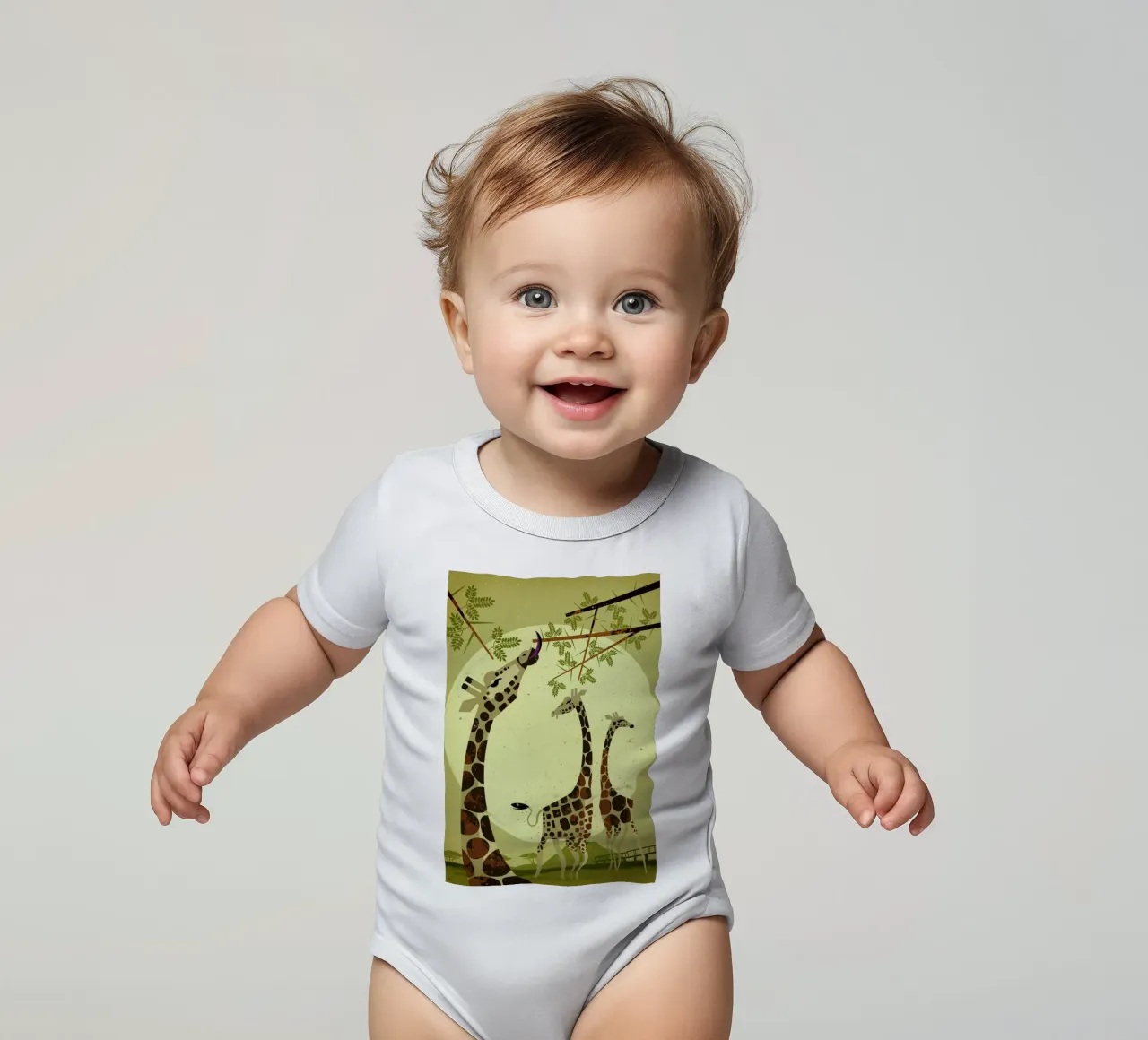 Giraffes body neonato maniche corte da Dieter Braun