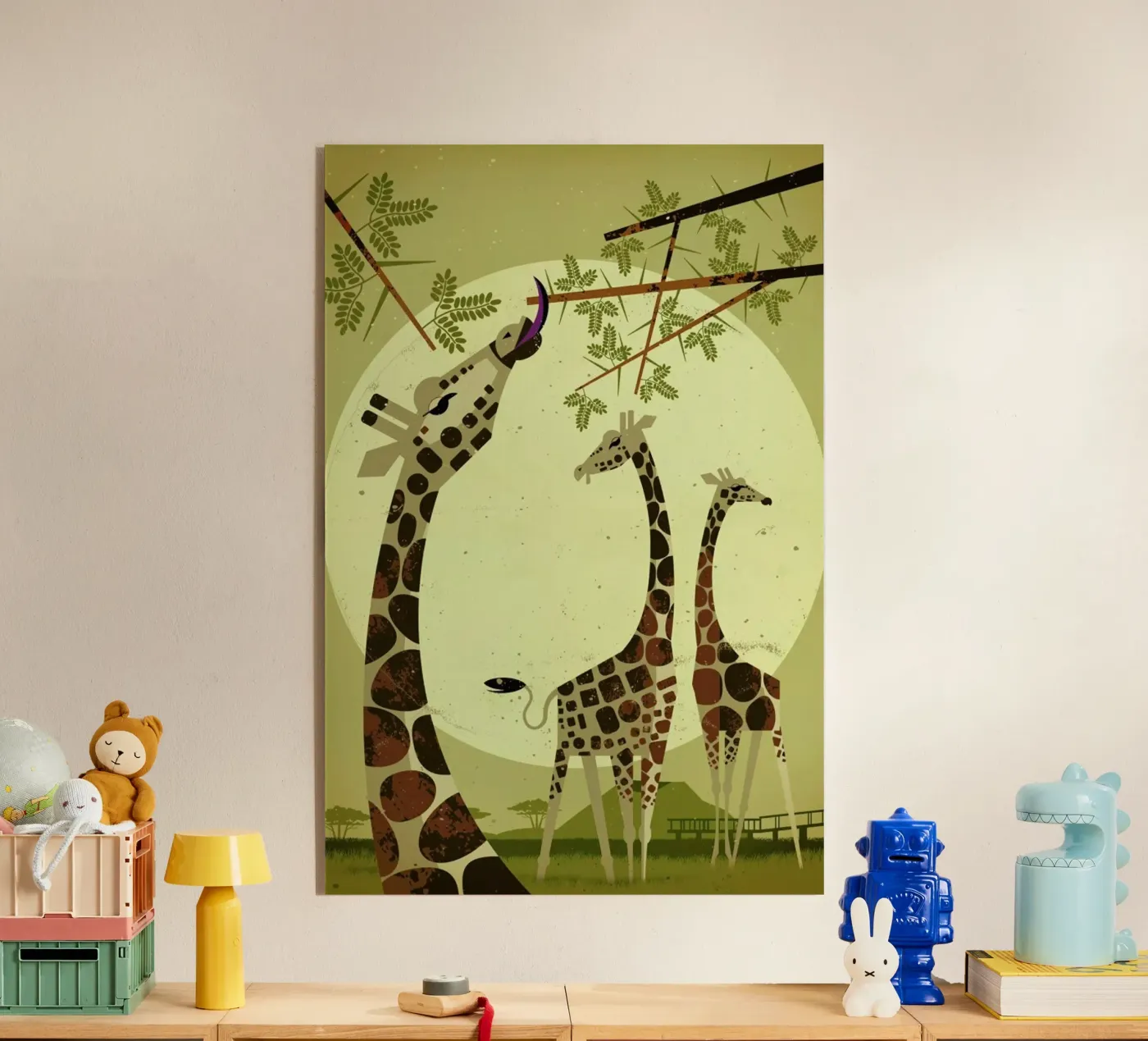 Giraffes acryl van Dieter Braun