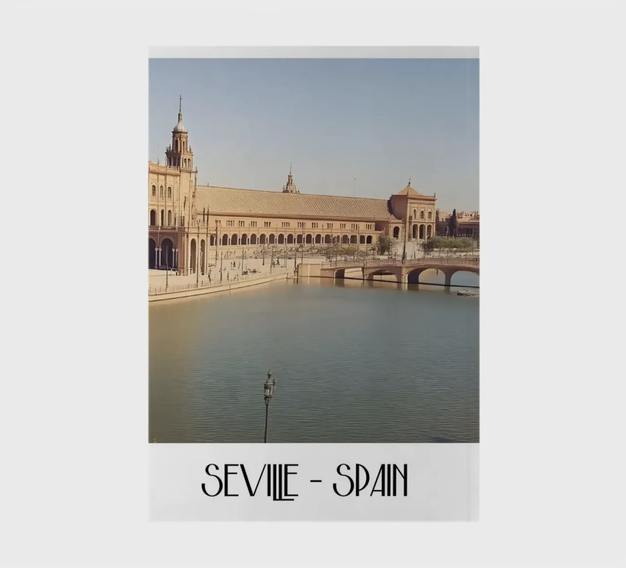 Seville Plaza de España - Spain Vintage Architectural Art notebook by ClubArt