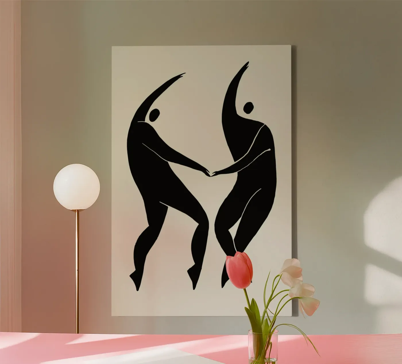 Dancing Figures 2 canvas van Graphite