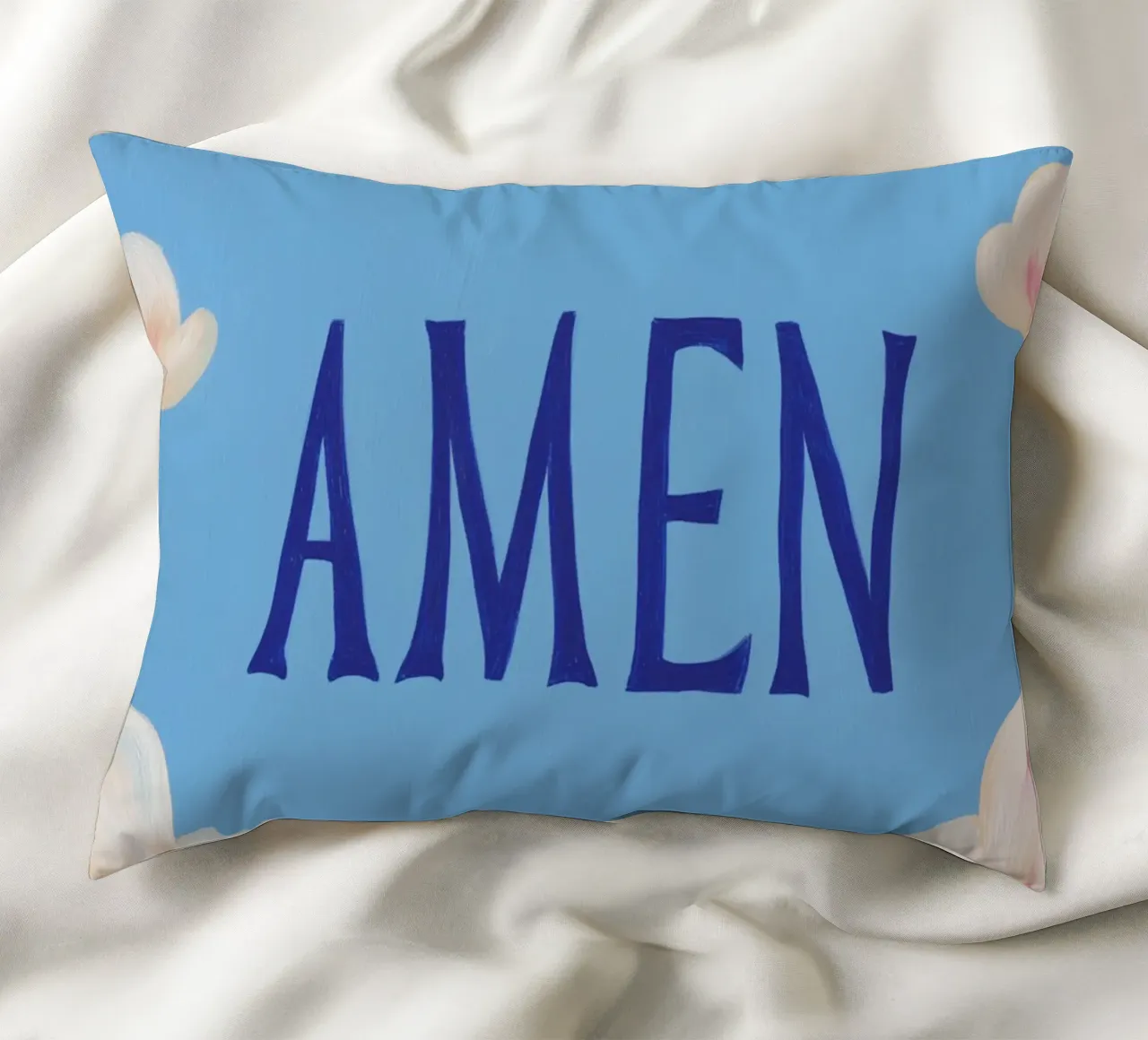 Amen mit Wölkschen Kissen von Carinaprint