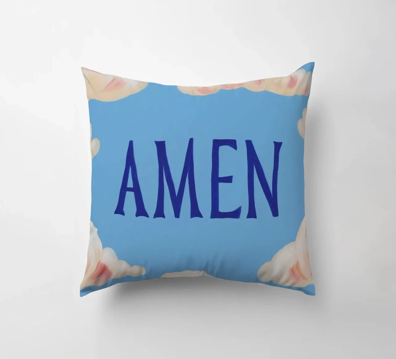 Amen mit Wölkschen Kissen von Carinaprint