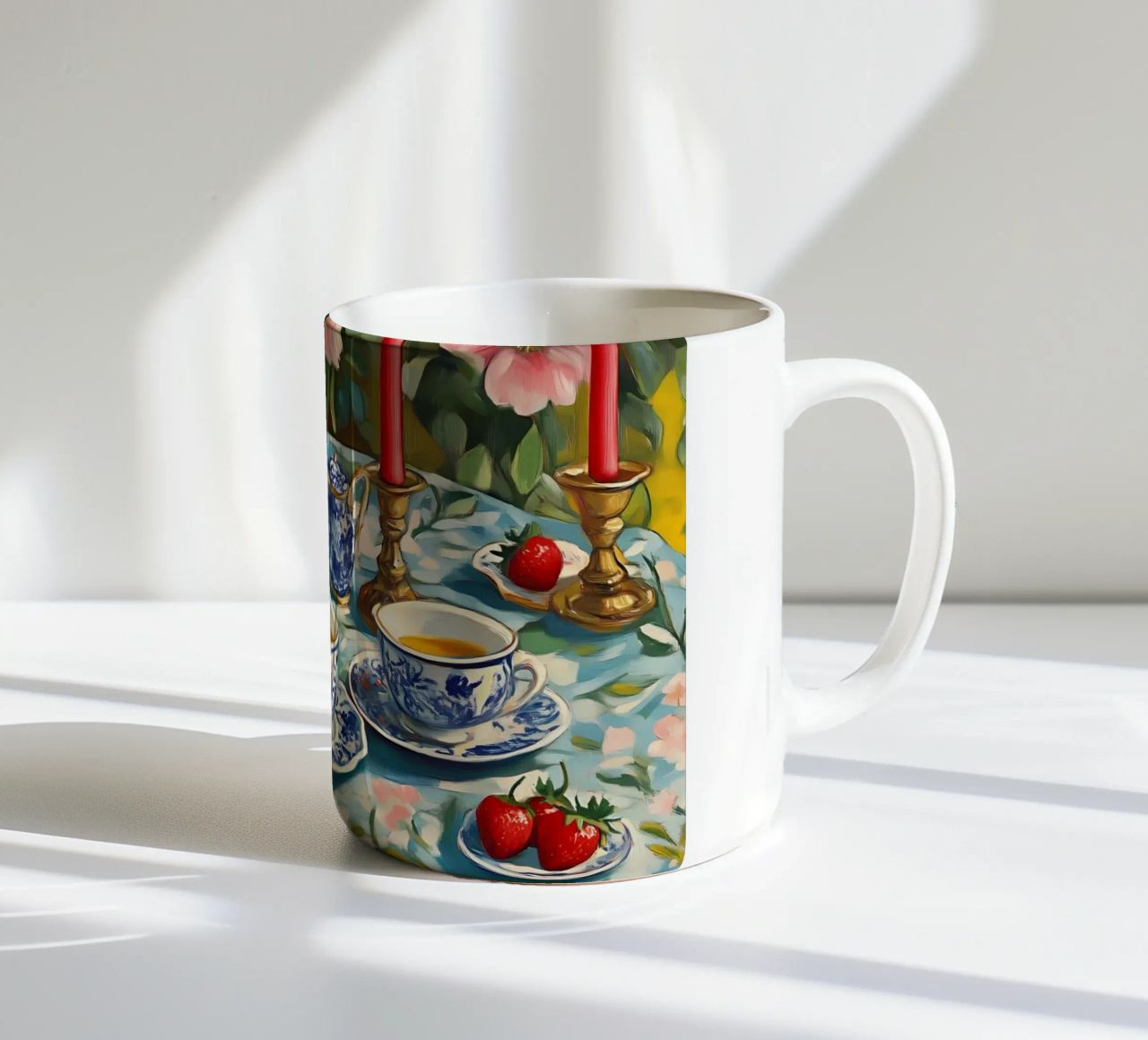 Nature morte au saule bleu à l'heure du thé - Chinoiserie Floral Art mug en céramique de ClubArt