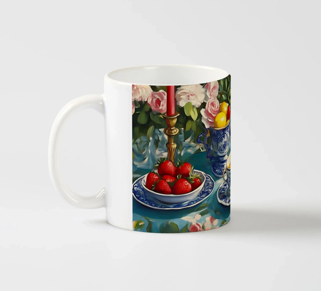 Nature morte au saule bleu à l'heure du thé - Chinoiserie Floral Art mug en céramique de ClubArt