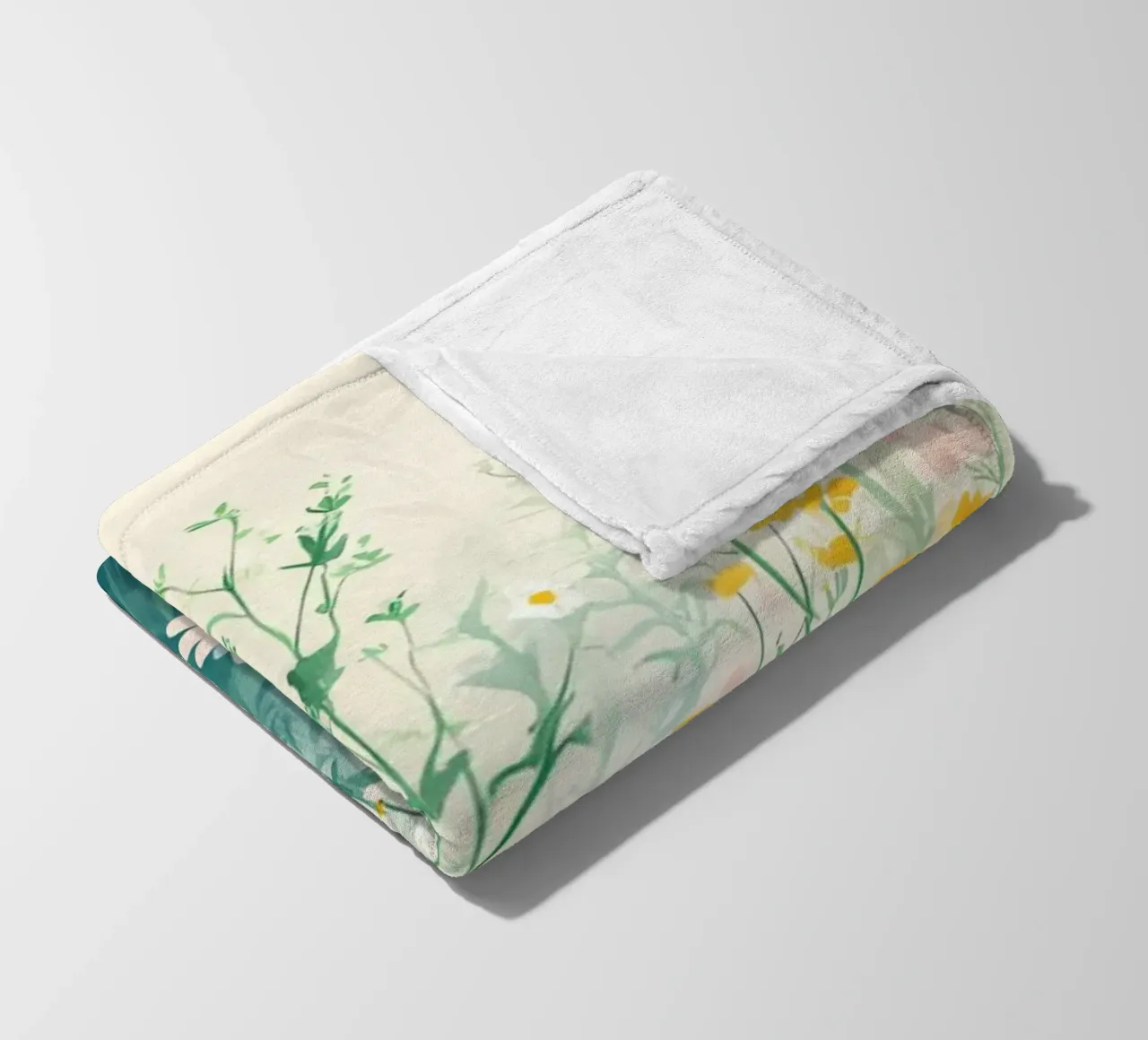 Spring Meadow Daisy Field - Pastel Floral Garden Art fleece blanket by ClubArt