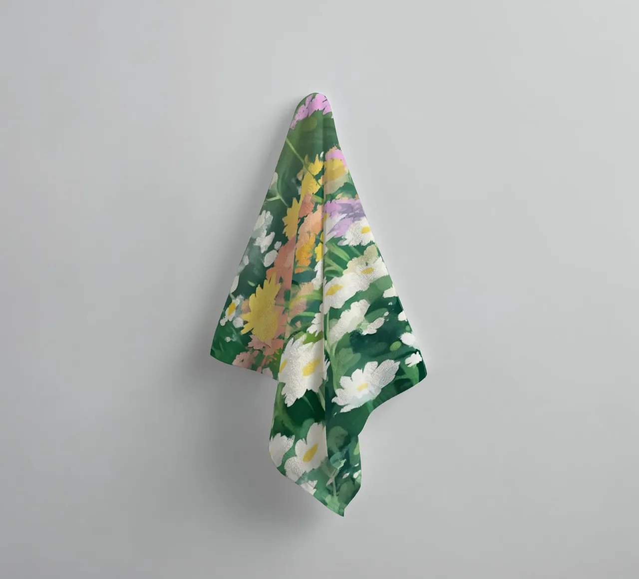 Colorful Wildflower Daisy Field - Impressionist Spring Bloom towel by ClubArt
