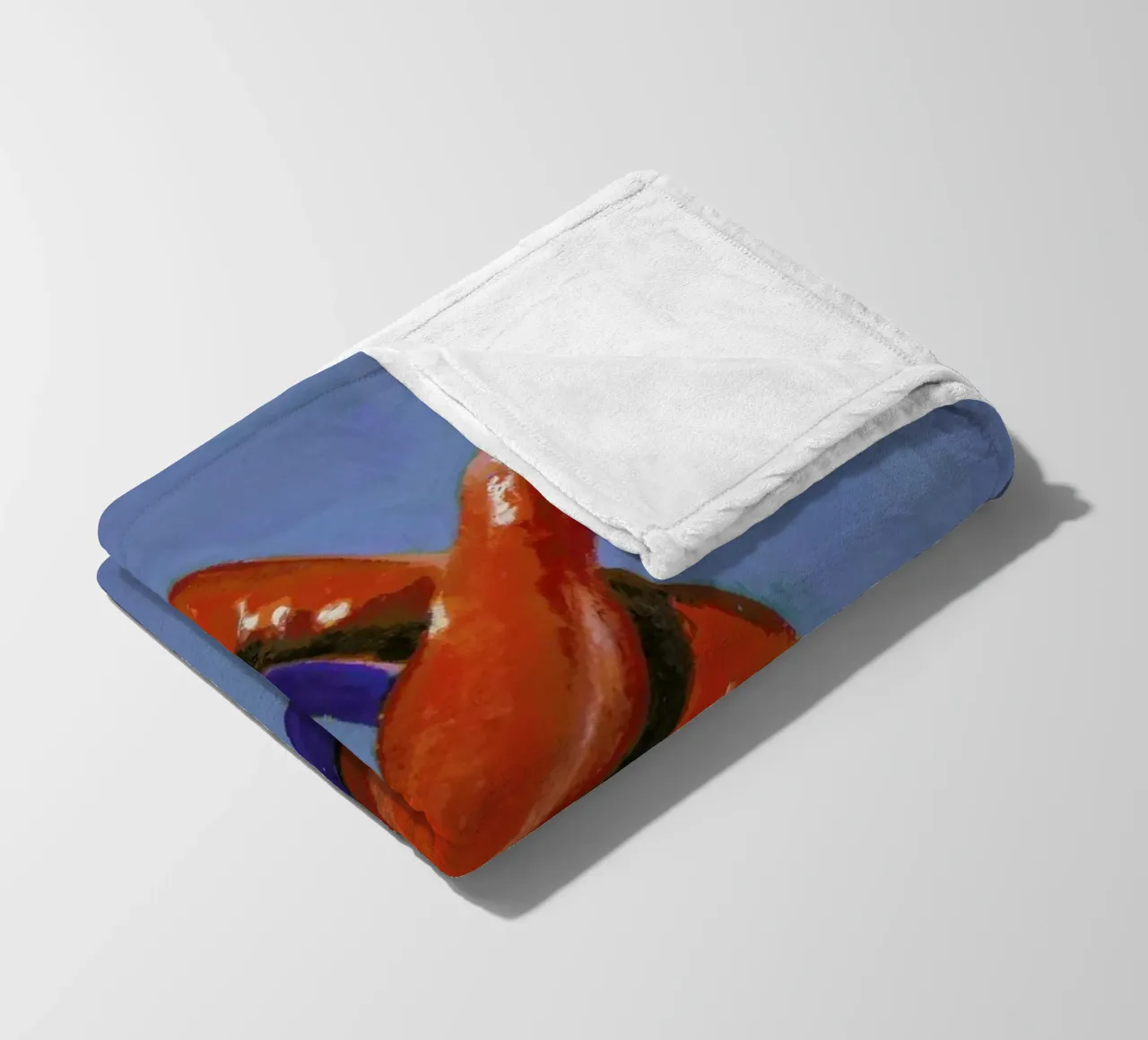 Chillis on Blue fleece blanket by Miche Watkins