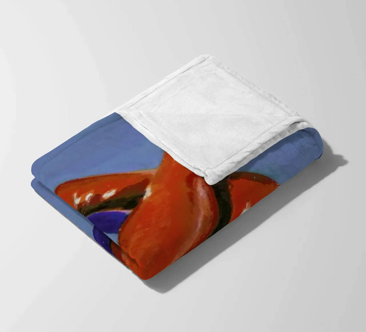Chillis on Blue fleece blanket by Miche Watkins