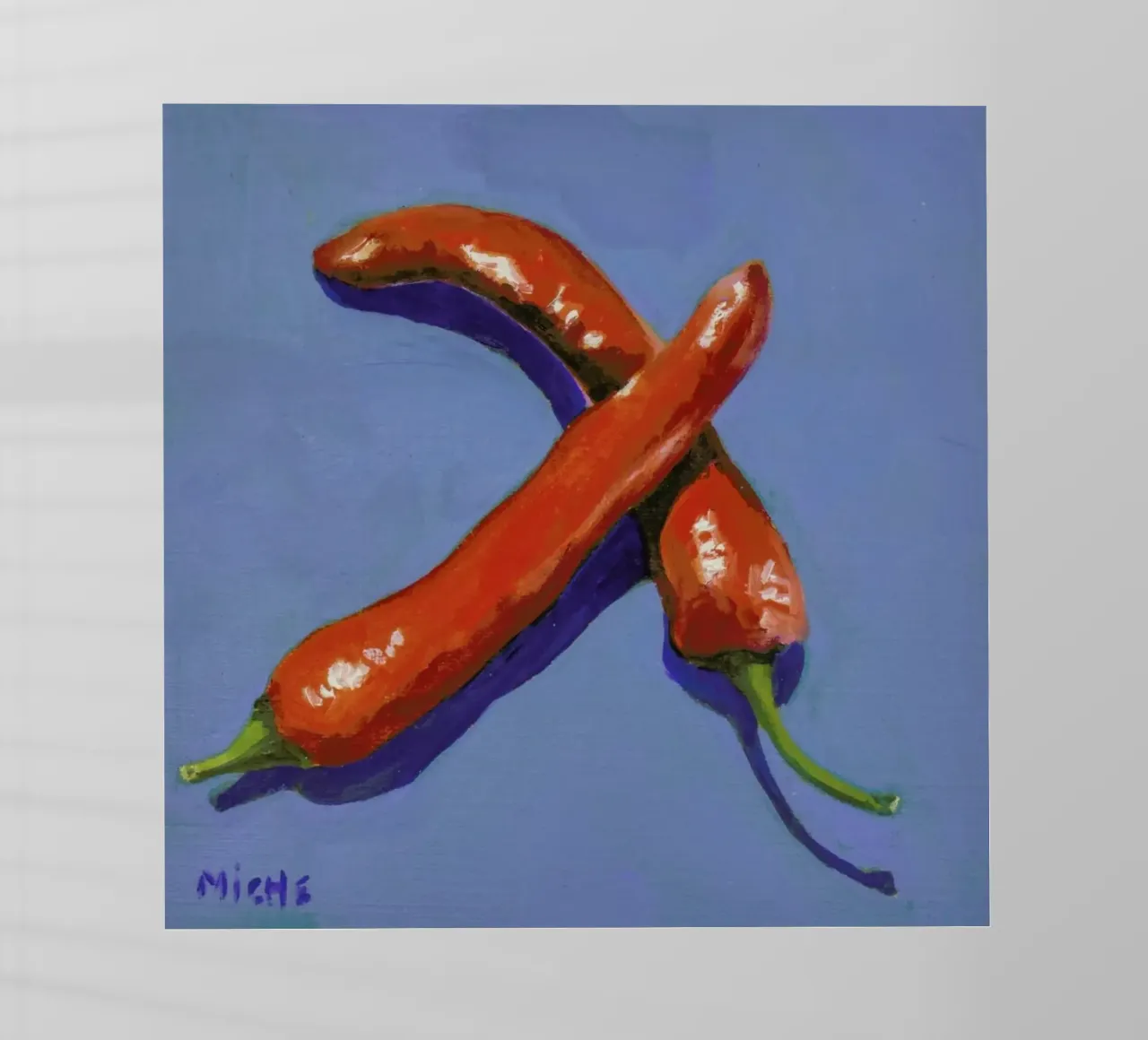 Chillis on Blue pellicola backlit da Miche Watkins