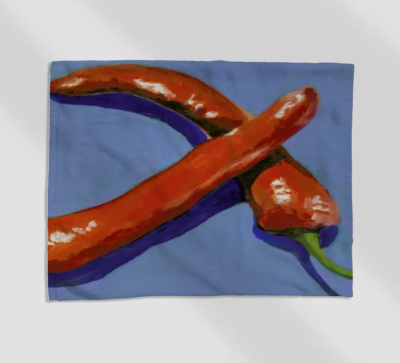 Chillis on Blue beach towel by Miche Watkins
