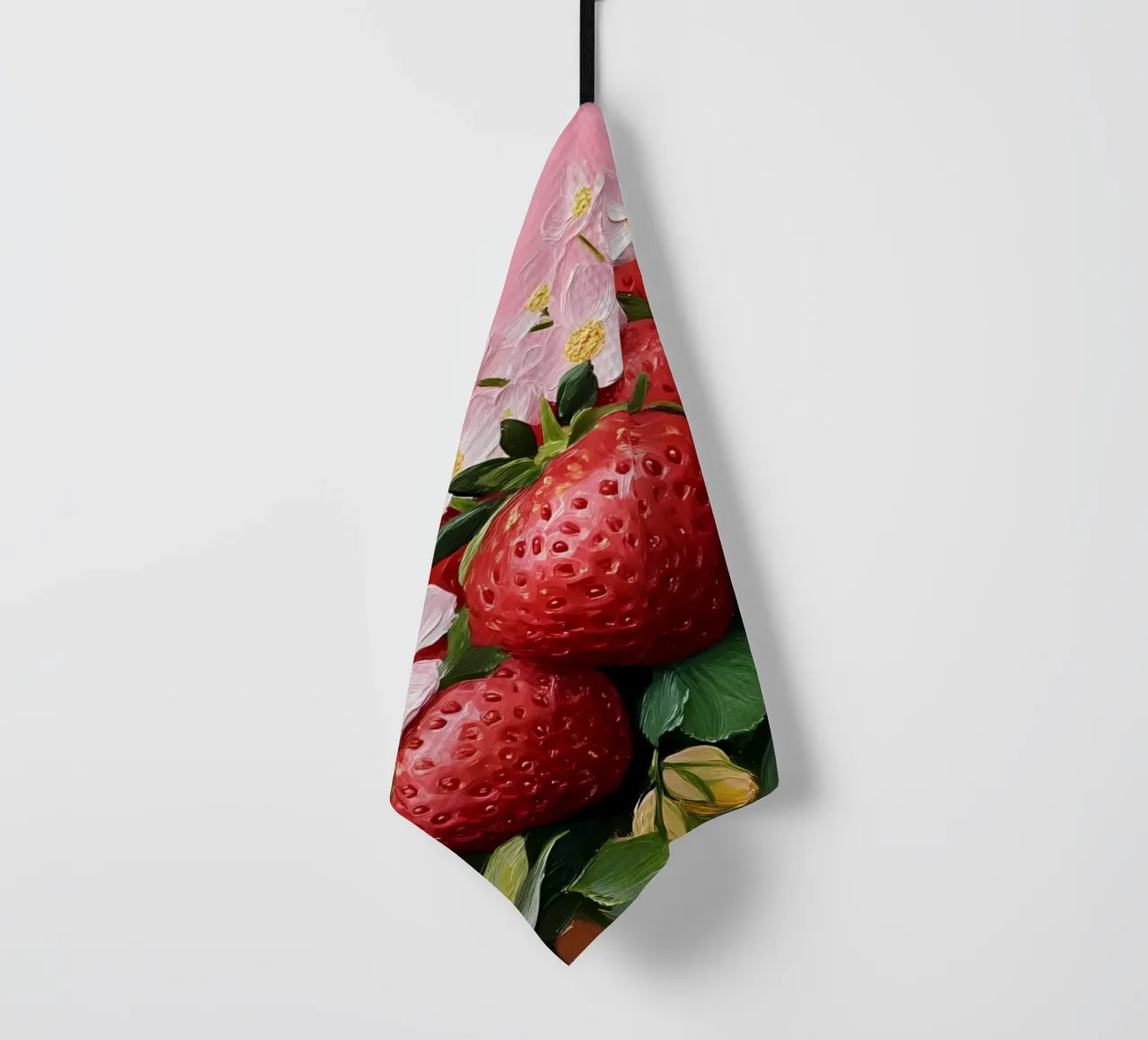 Lush Strawberry Patch Bloom - Texturierte Frucht-Blumen-Kunst Geschirrtuch von ClubArt