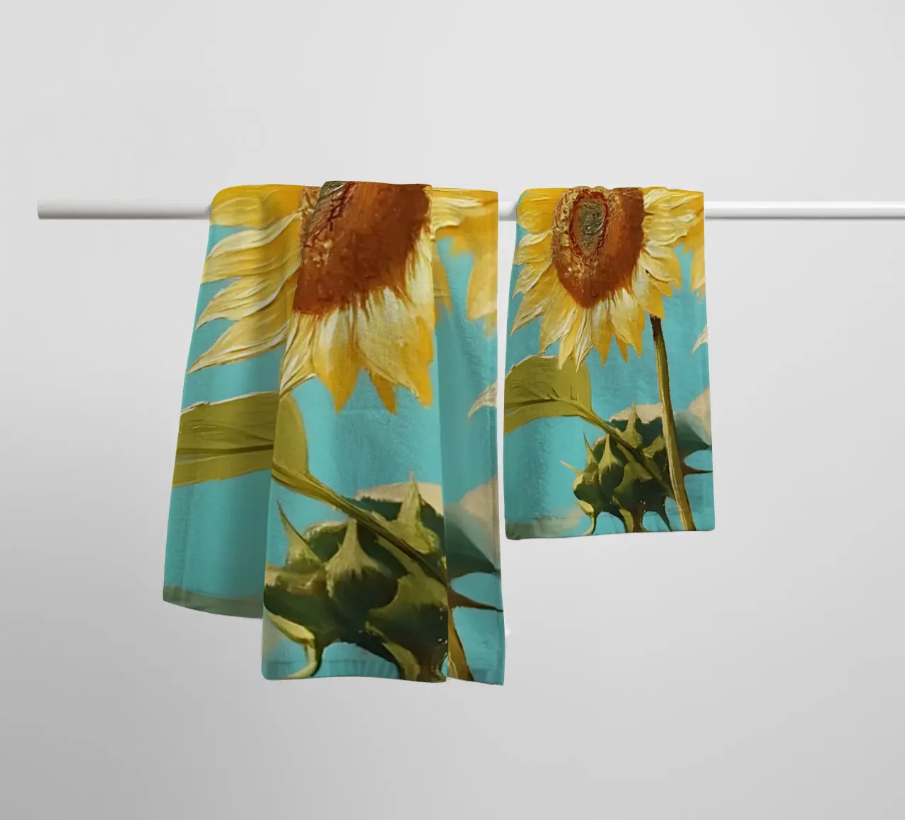 Georgia O'Keeffe Style Sunflower - Lebendige Blumenkunst Handtuch von ClubArt
