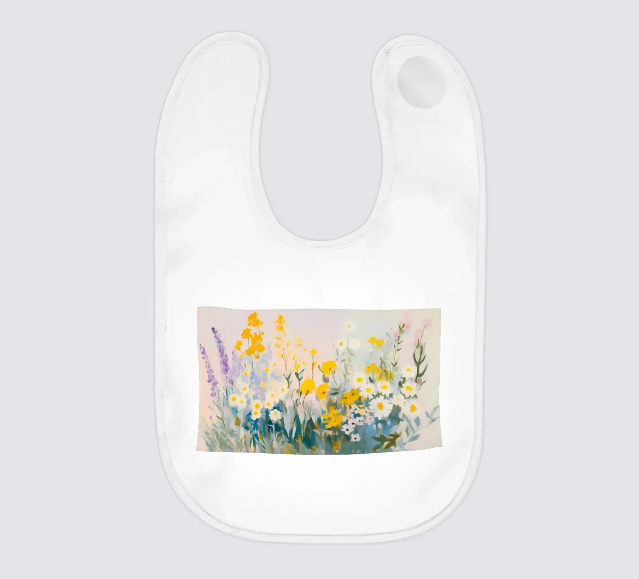 Allegro prato di fiori selvatici - Giardino floreale impressionista bavaglino da ClubArt