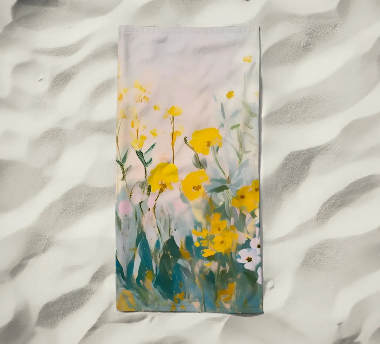 Allegro prato di fiori selvatici - Giardino floreale impressionista telo mare da ClubArt