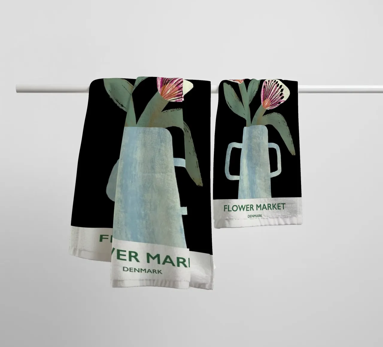 Copenhagen Flower Market badhanddoek van Pure