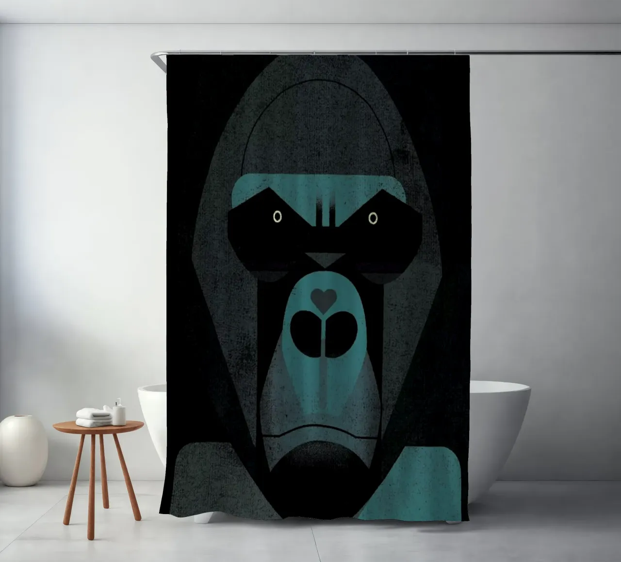 Gorilla shower curtain by Dieter Braun