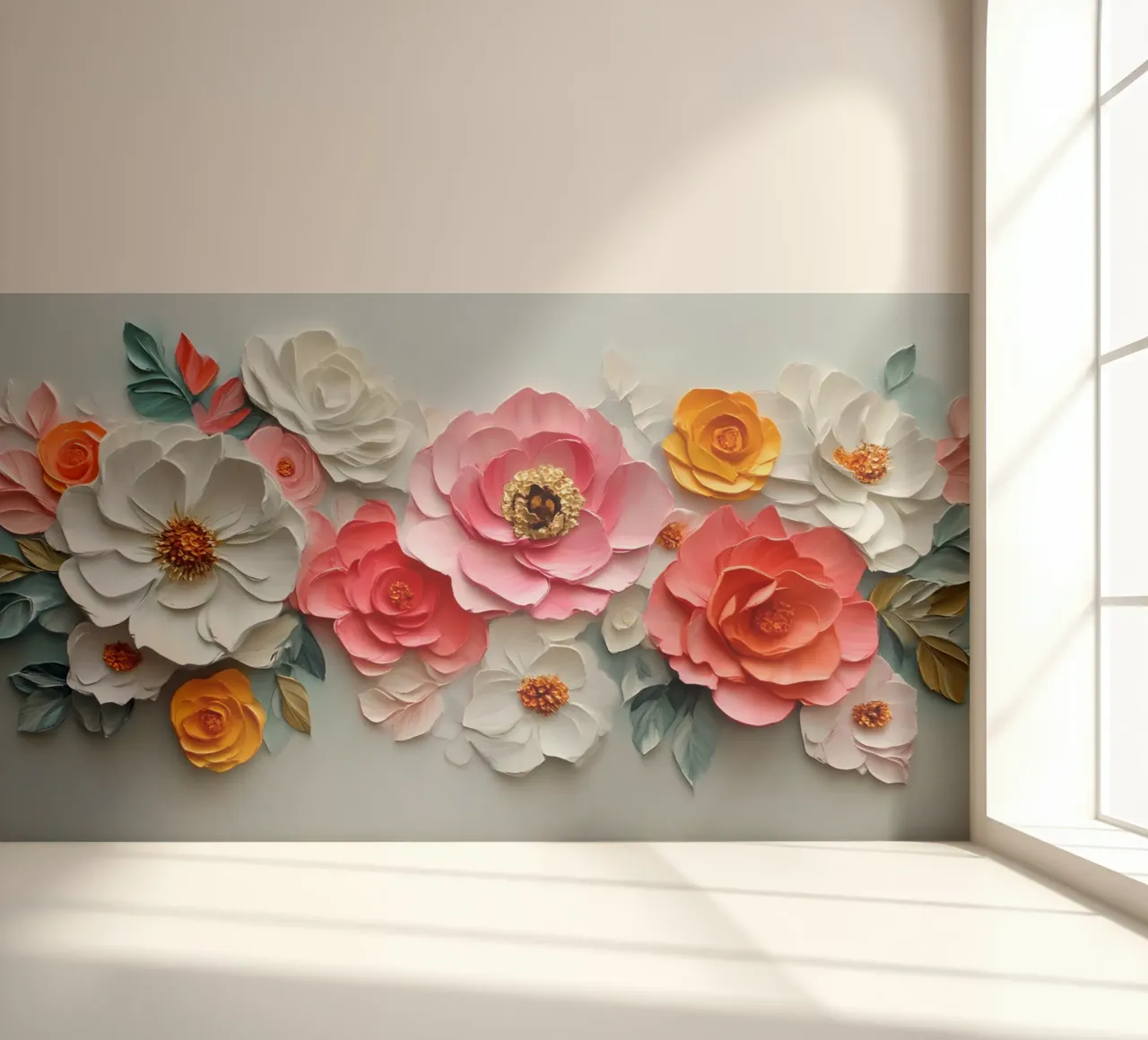 Giant Paper Flower Art - Textured Floral Wall Decor photo wallpaper by ClubArt