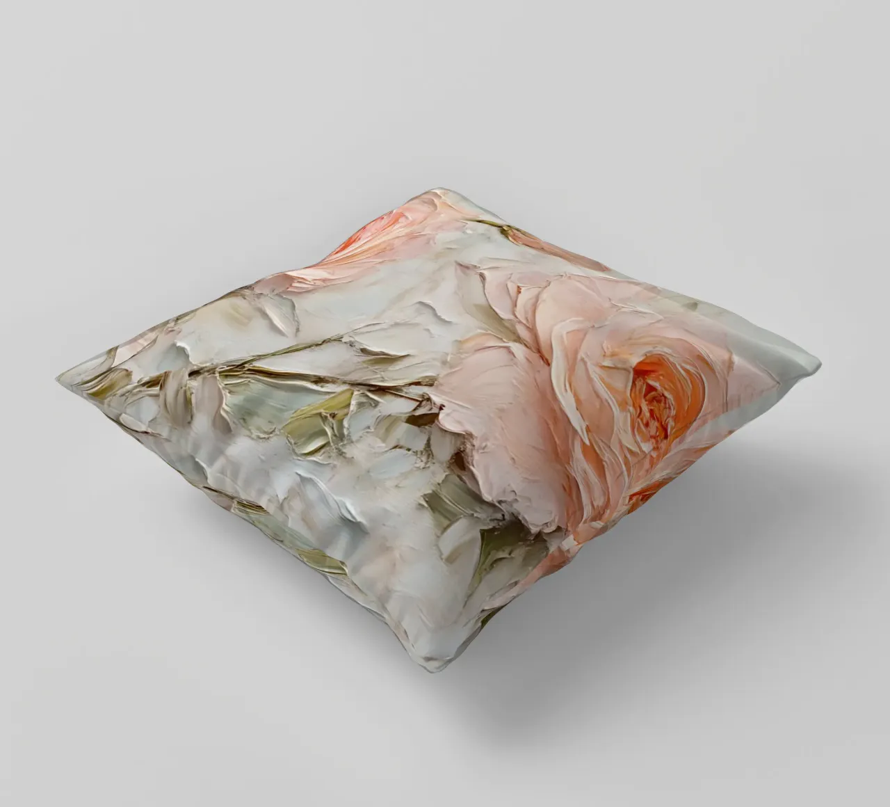 Arte floreale in oro rosa testurizzato - Impasto Bloom Wall Art cuscino da ClubArt