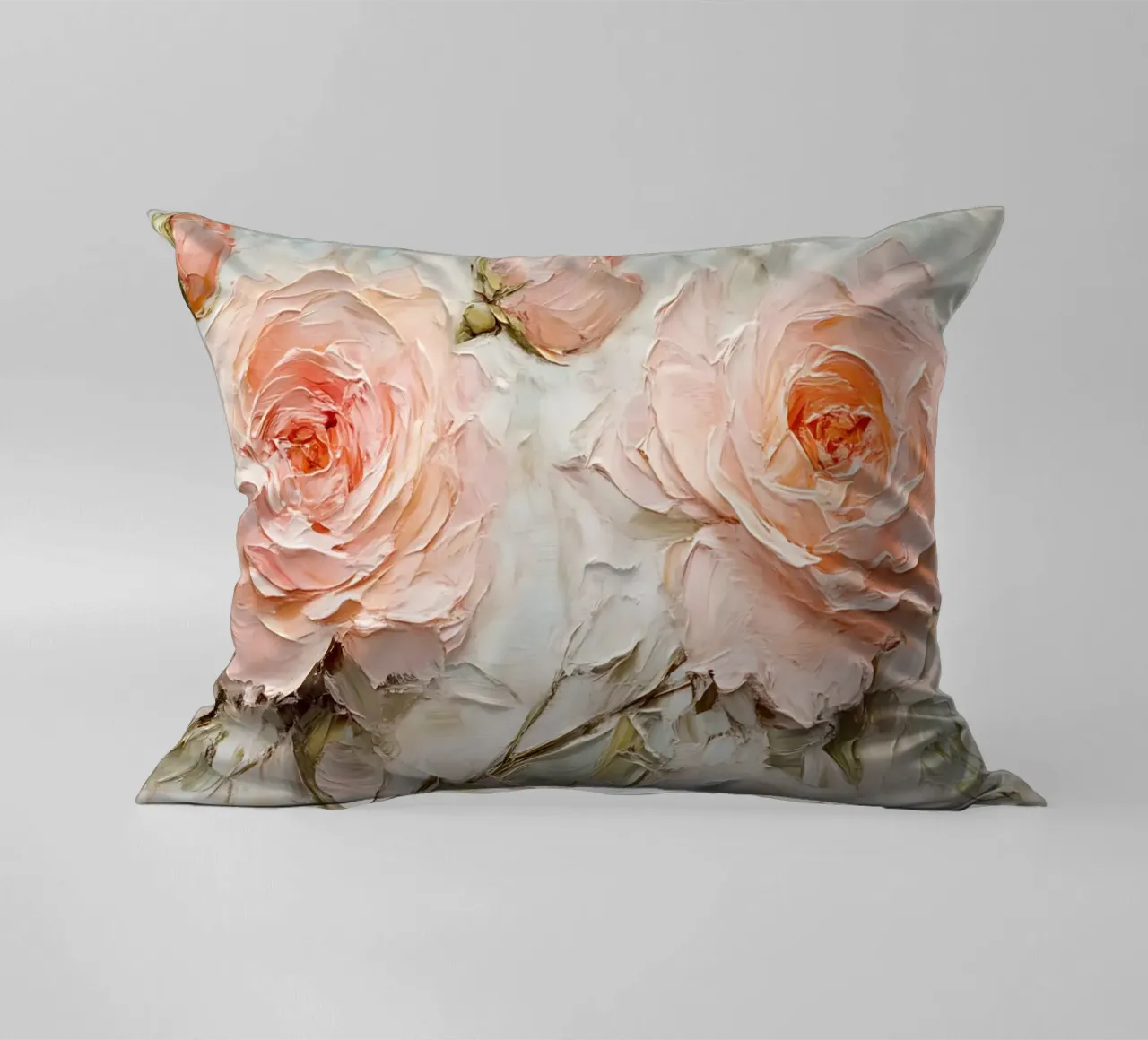 Arte floreale in oro rosa testurizzato - Impasto Bloom Wall Art cuscino da ClubArt