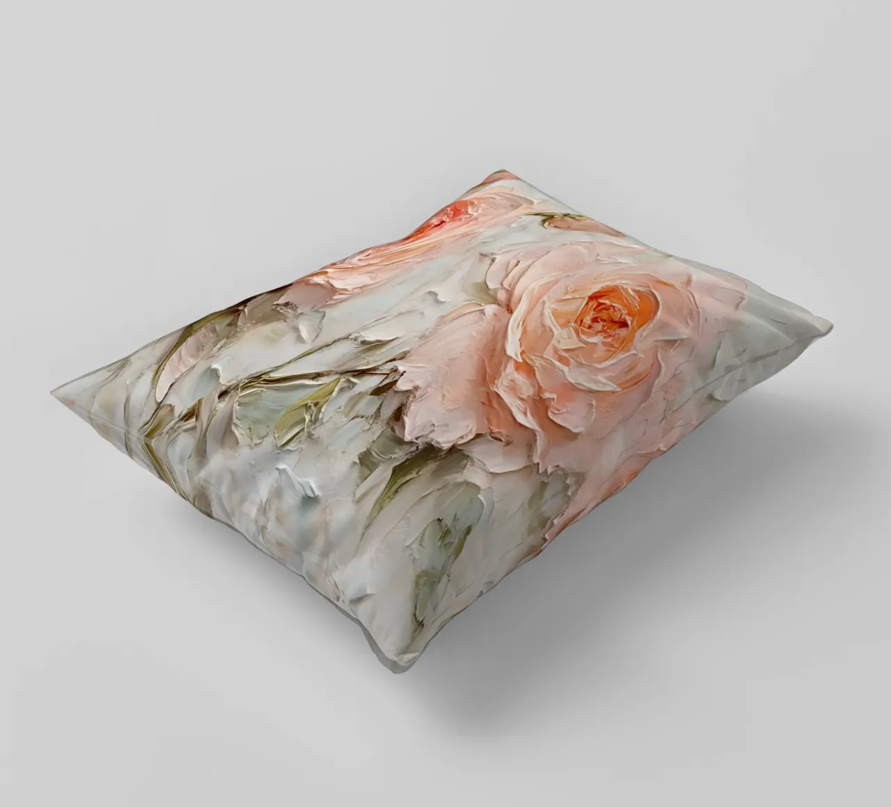 Arte floreale in oro rosa testurizzato - Impasto Bloom Wall Art cuscino da ClubArt