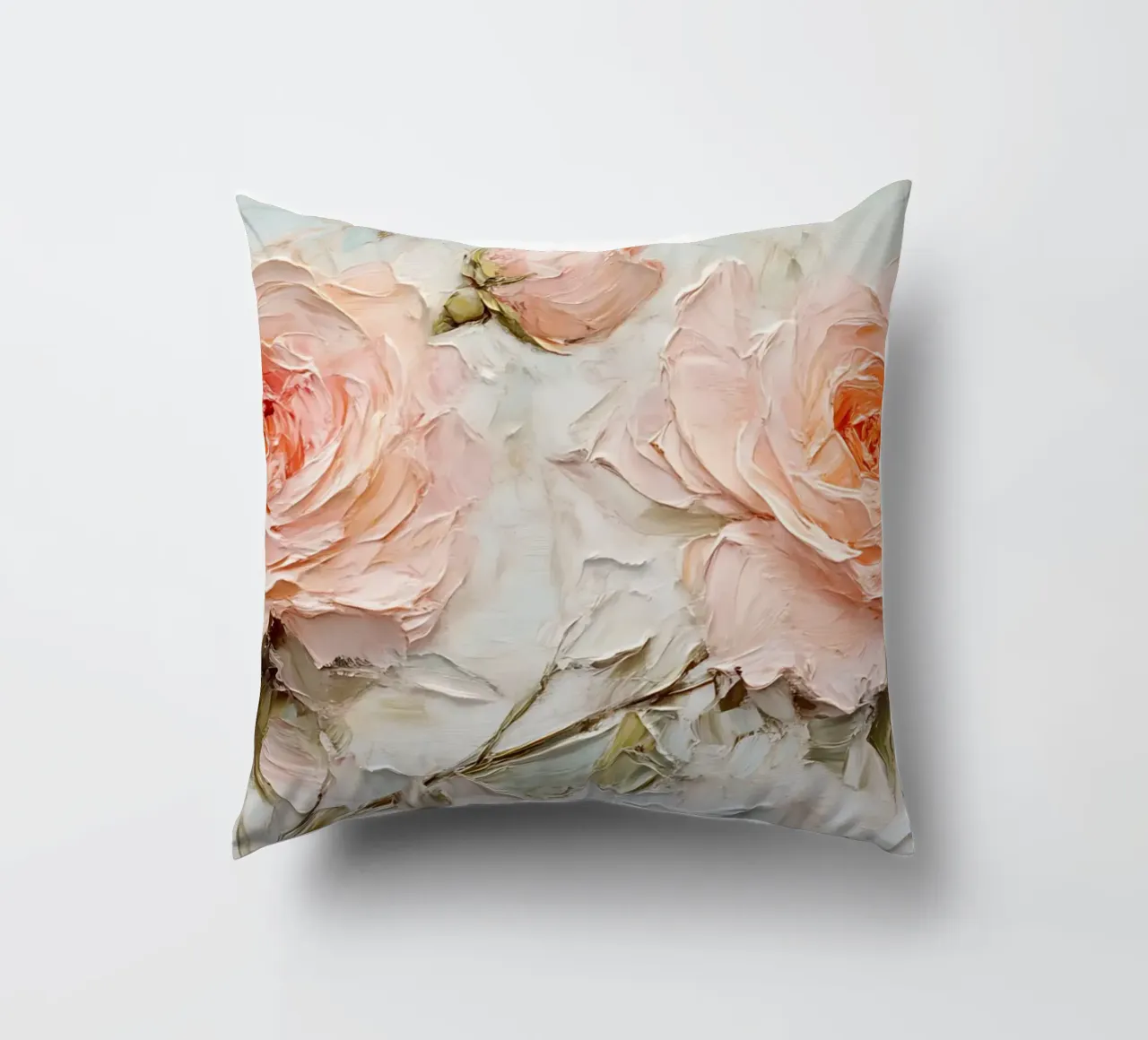 Arte floreale in oro rosa testurizzato - Impasto Bloom Wall Art cuscino da ClubArt