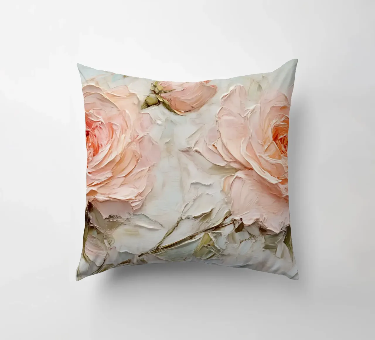 Arte floreale in oro rosa testurizzato - Impasto Bloom Wall Art cuscino da ClubArt