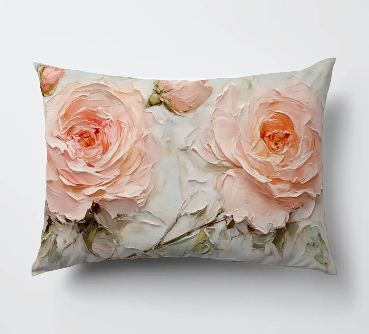 Arte floreale in oro rosa testurizzato - Impasto Bloom Wall Art cuscino da ClubArt