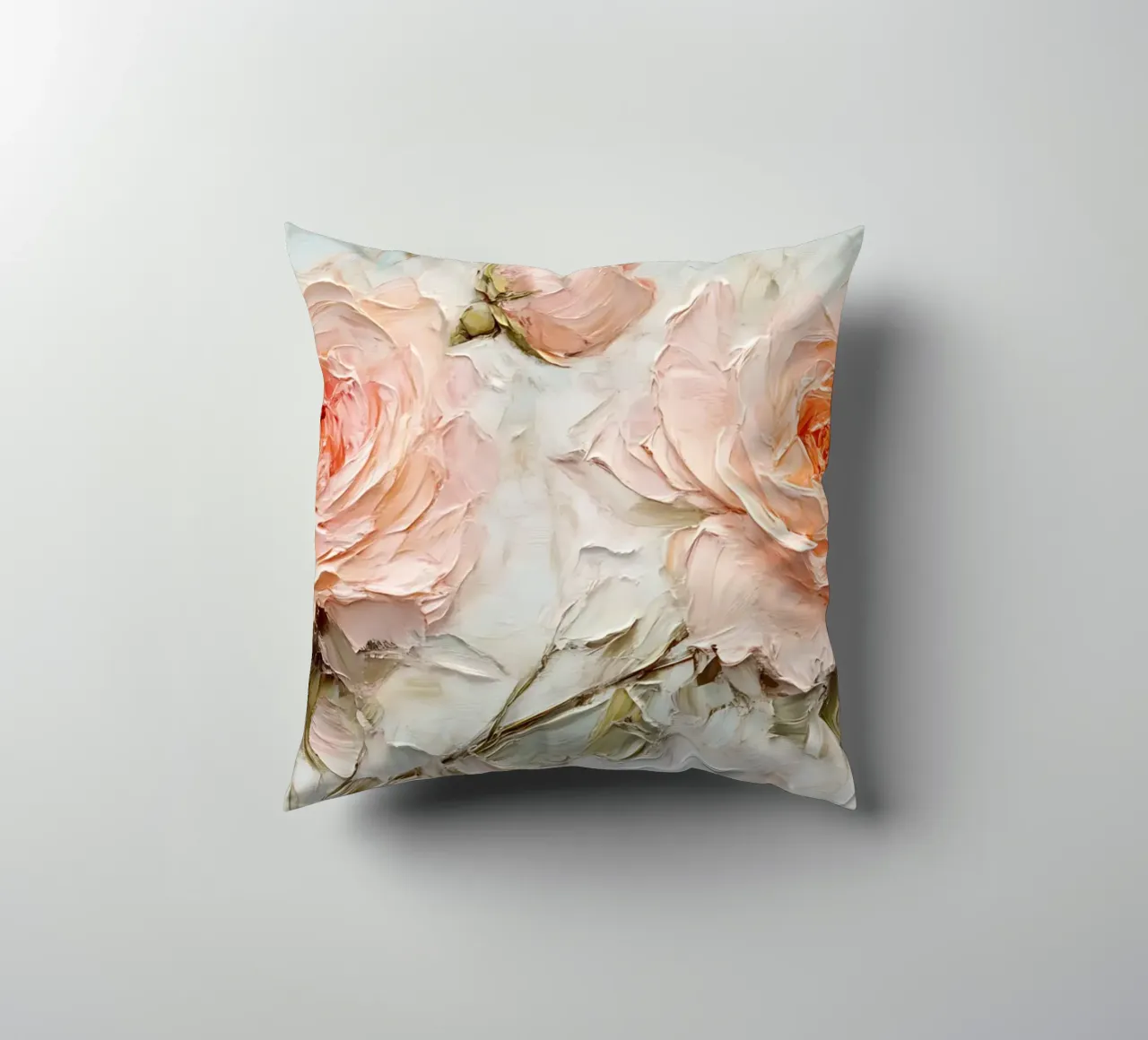 Arte floreale in oro rosa testurizzato - Impasto Bloom Wall Art cuscino da ClubArt