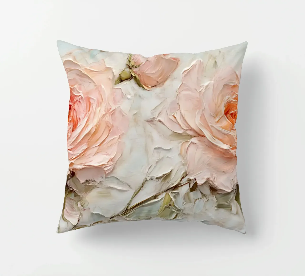 Arte floreale in oro rosa testurizzato - Impasto Bloom Wall Art cuscino da ClubArt