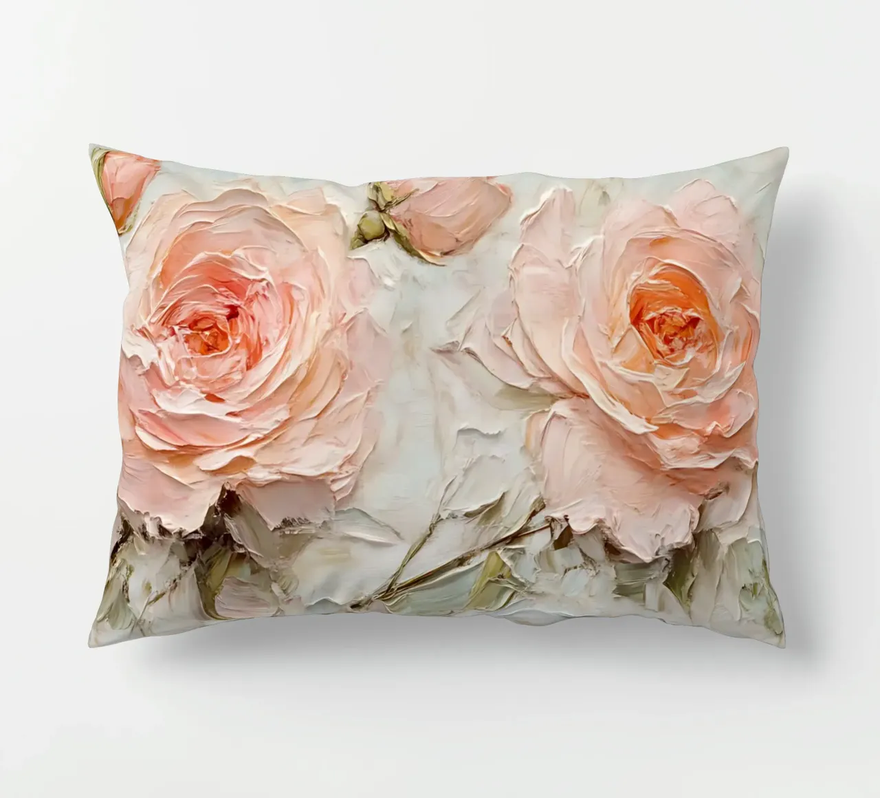 Arte floreale in oro rosa testurizzato - Impasto Bloom Wall Art cuscino da ClubArt