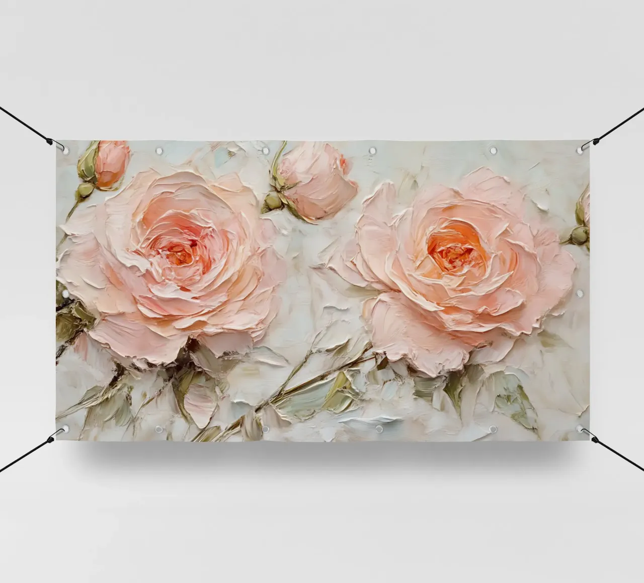 Arte floreale in oro rosa testurizzato - Impasto Bloom Wall Art telo in pvc da ClubArt