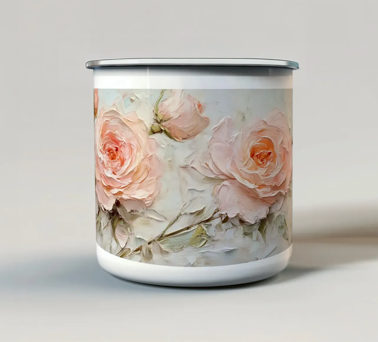 Arte floreale in oro rosa testurizzato - Impasto Bloom Wall Art tazza in smalto da ClubArt