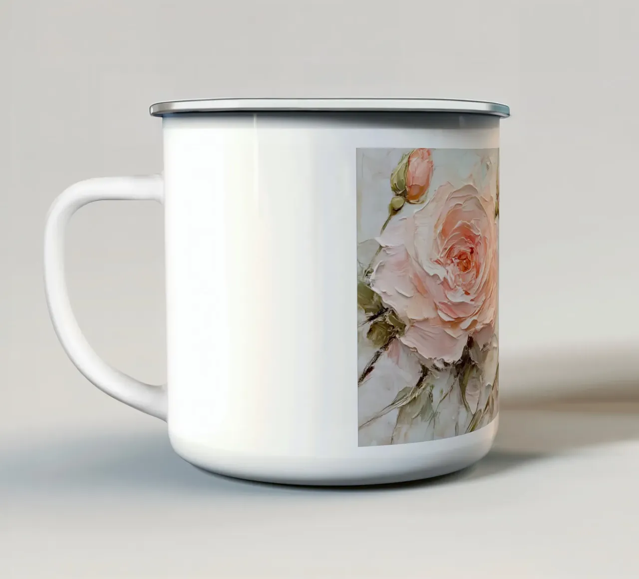 Arte floreale in oro rosa testurizzato - Impasto Bloom Wall Art tazza in smalto da ClubArt