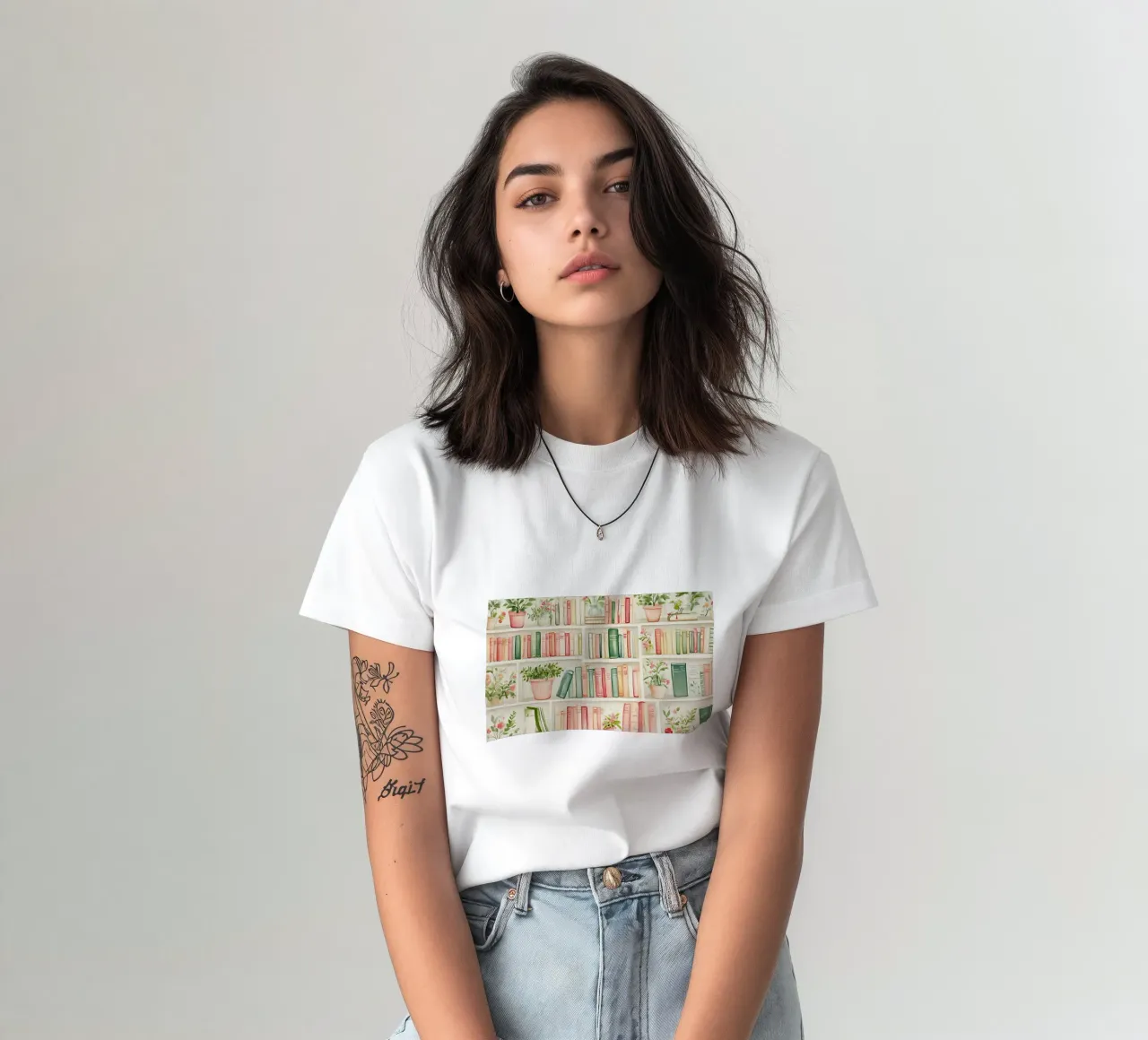 Piante stravaganti da scaffale - Accogliente acquerello da biblioteca t-shirt da ClubArt