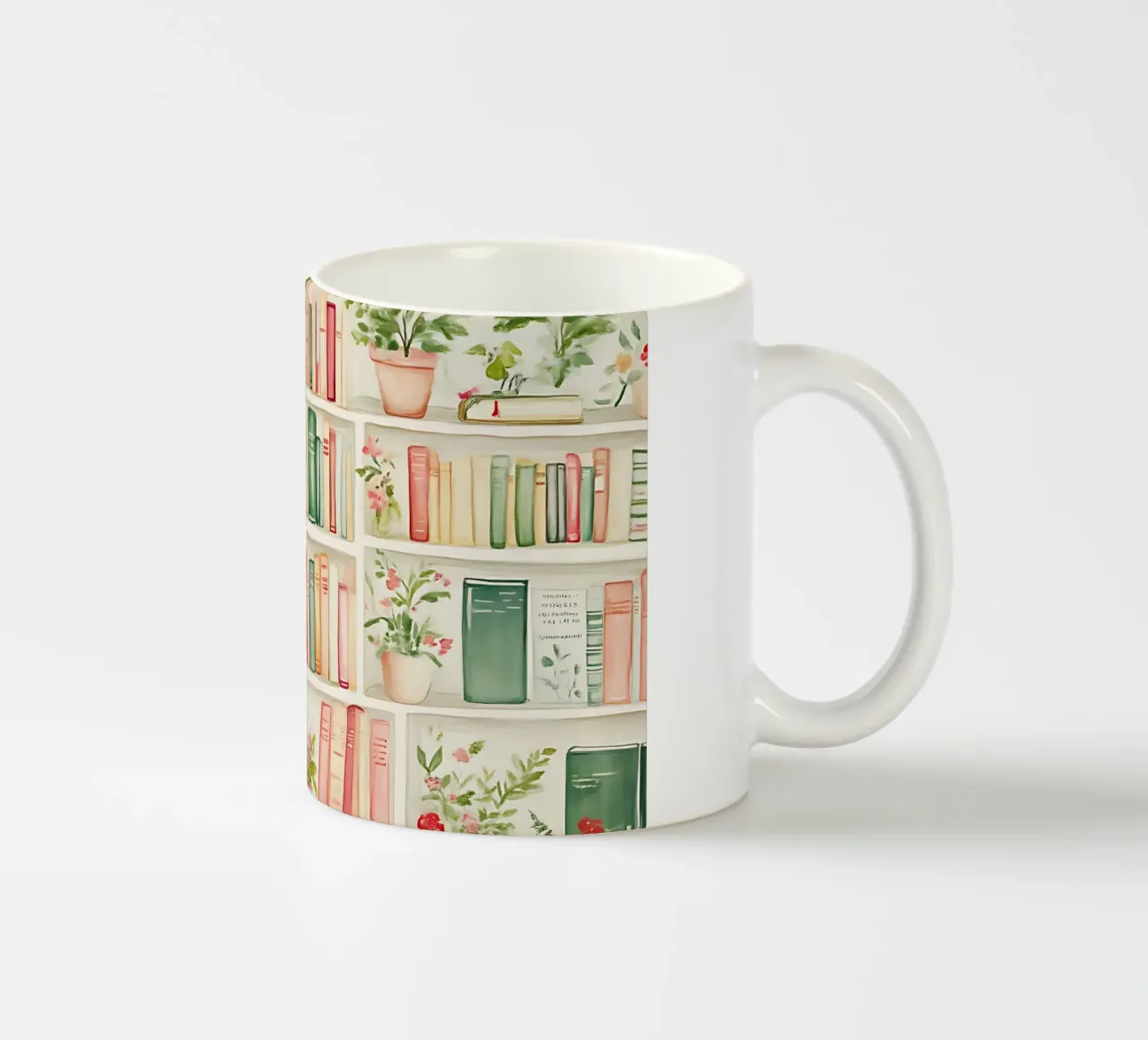 Piante stravaganti da scaffale - Accogliente acquerello da biblioteca tazza in ceramica da ClubArt