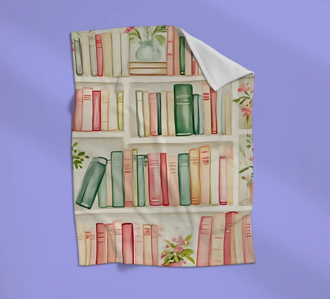 Piante stravaganti da scaffale - Accogliente acquerello da biblioteca coperta in pile da ClubArt