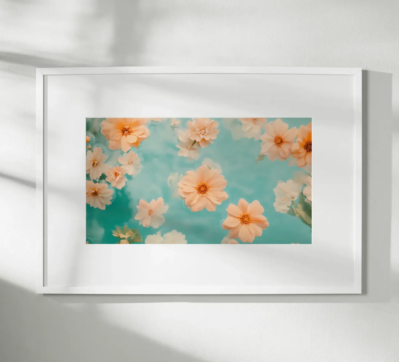Drijvende dahlia bloemblaadjes - Serene bloemen water esthetiek poster van ClubArt