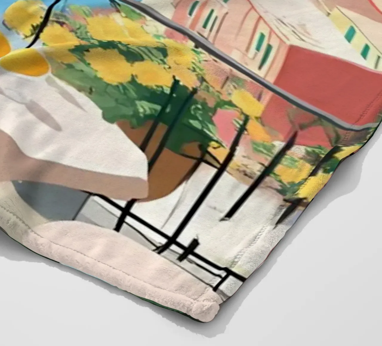 Amalfi Coast Balcony - Italian Lemon Grove View coperta in pile da ClubArt
